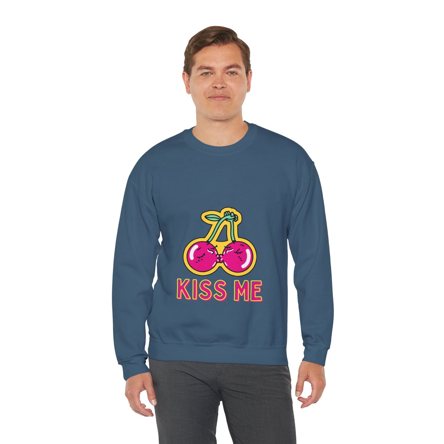 Cosy Kiss Me Kissing Cherries Unisex Heavy Blend⢠Crewneck Sweatshirt (Multiple Colours)