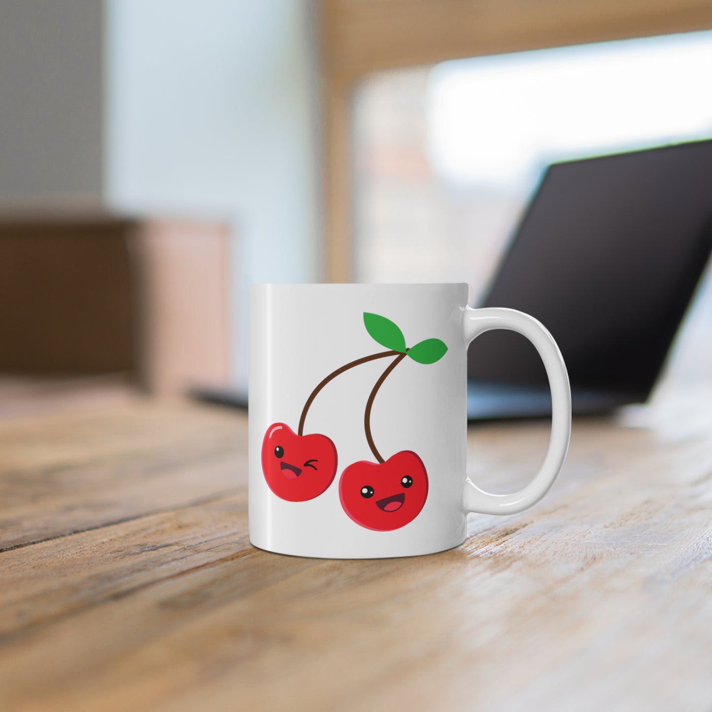 Winking Happy Cherries Coffee or Tea Mug