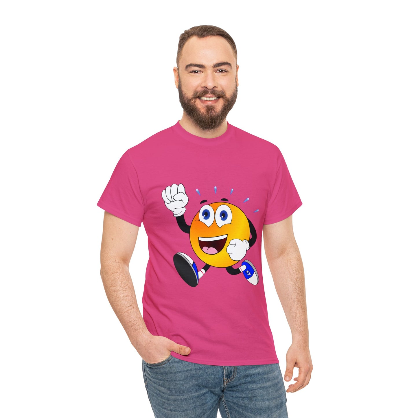Unisex Retro Running Head Heavy Cotton Tee (Multiple Colours)