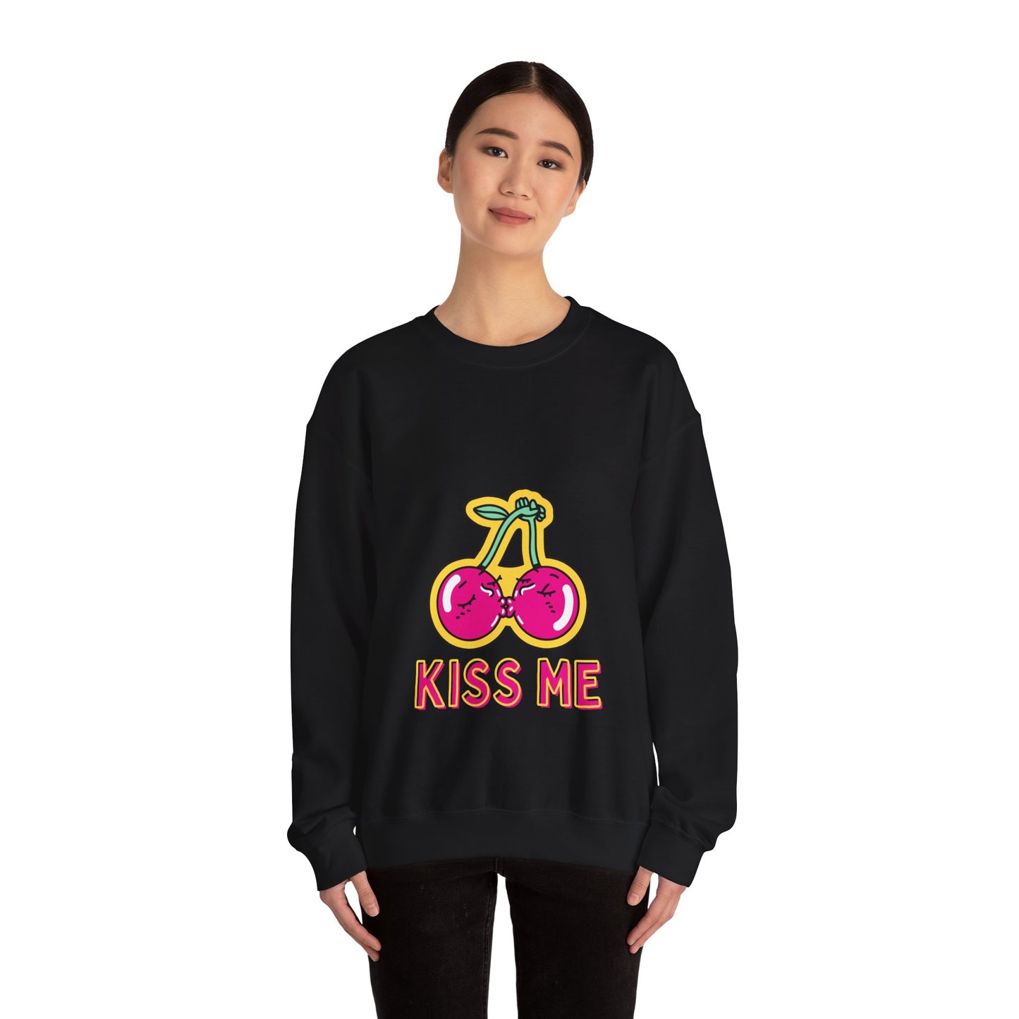 Cosy Kiss Me Kissing Cherries Unisex Heavy Blend⢠Crewneck Sweatshirt (Multiple Colours)