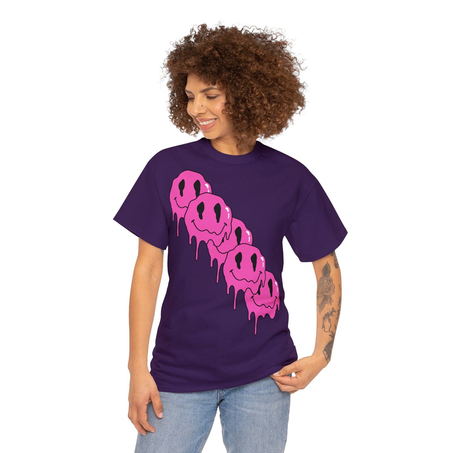 Unisex T-Shirt with Melting Smiley Face (Multiple Colours)