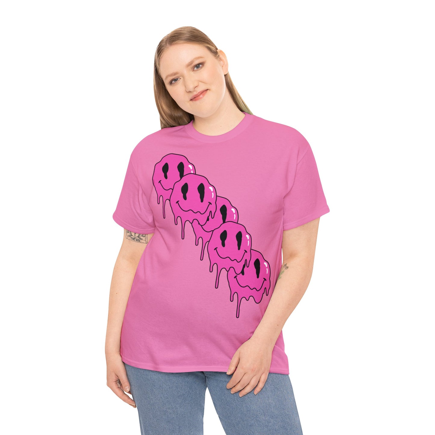 Unisex T-Shirt with Melting Smiley Face (Multiple Colours)