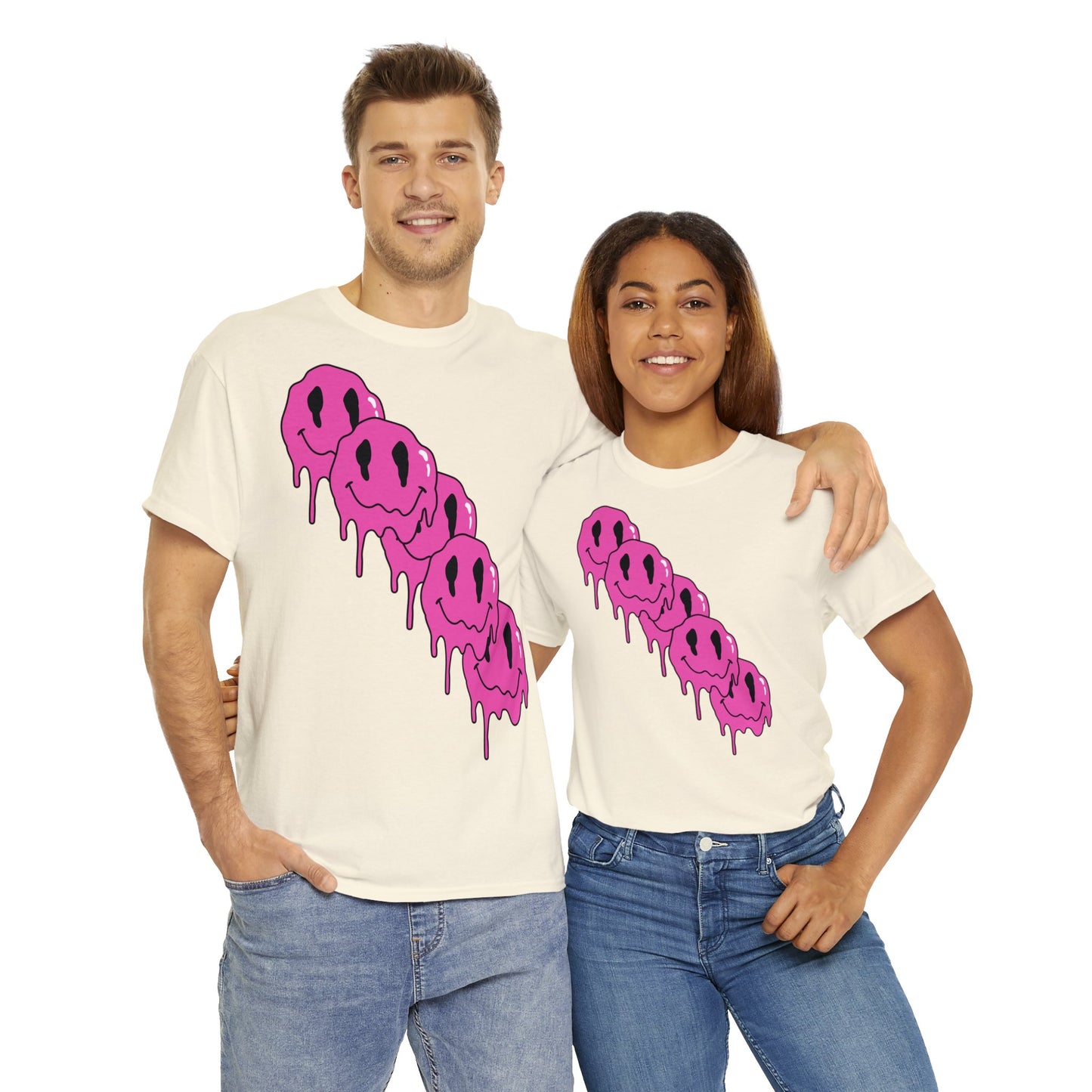 Unisex T-Shirt with Melting Smiley Face (Multiple Colours)
