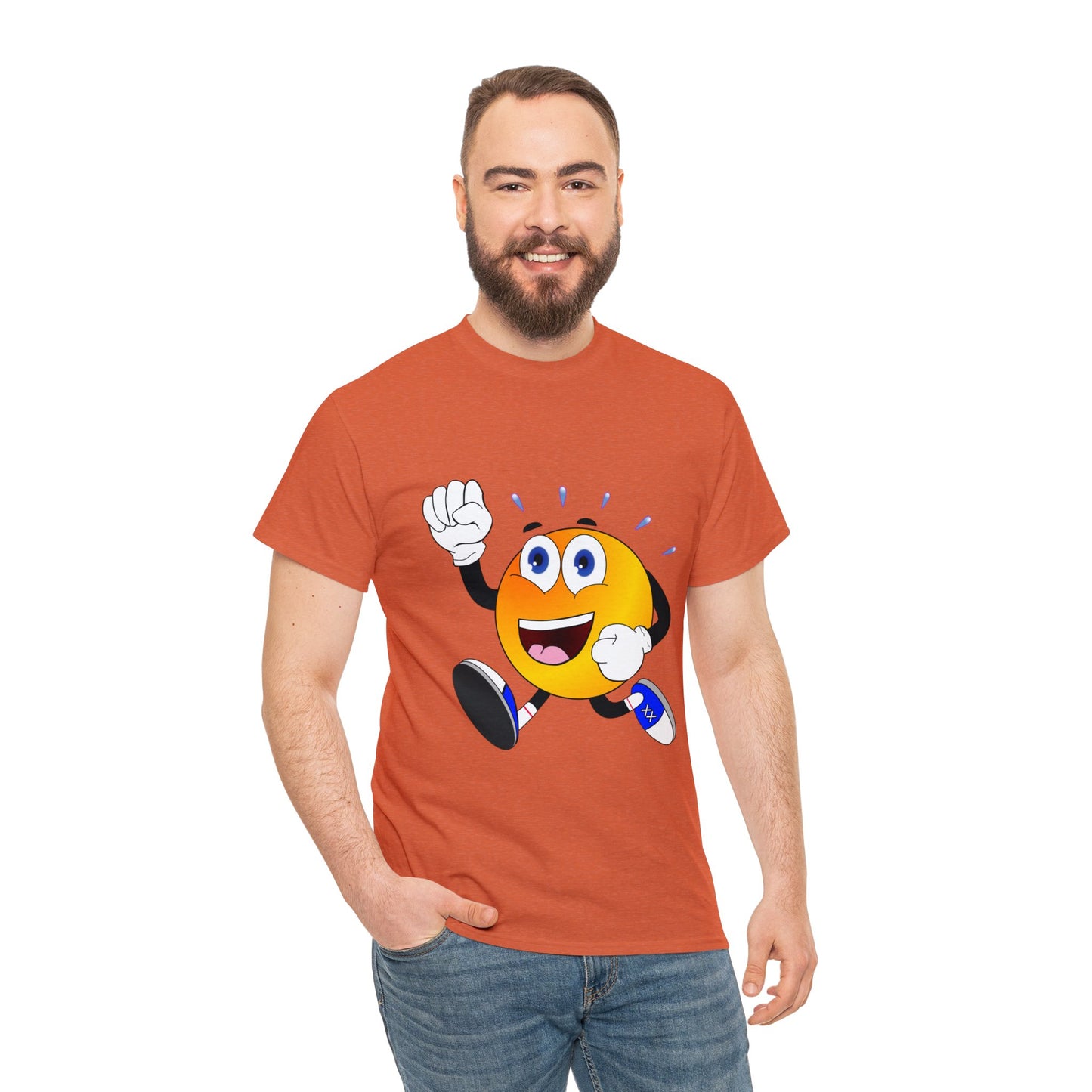 Unisex Retro Running Head Heavy Cotton Tee (Multiple Colours)