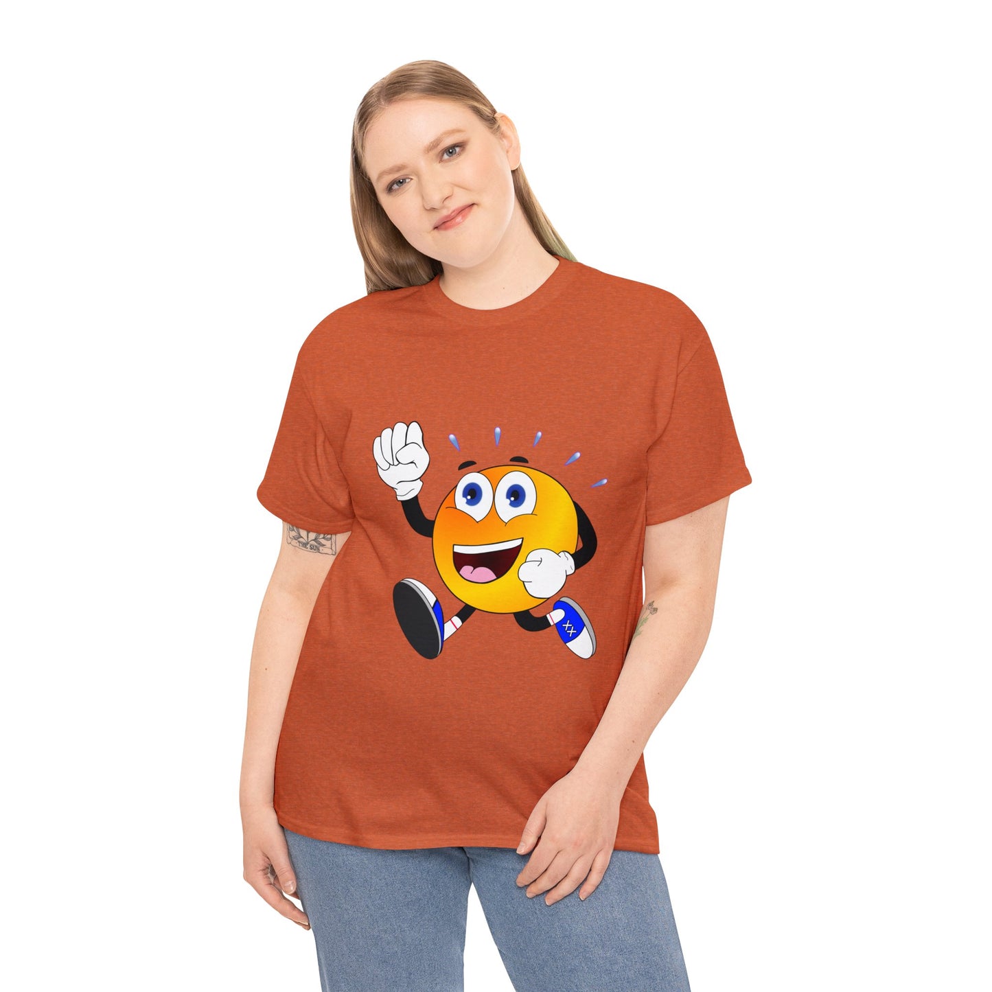 Unisex Retro Running Head Heavy Cotton Tee (Multiple Colours)