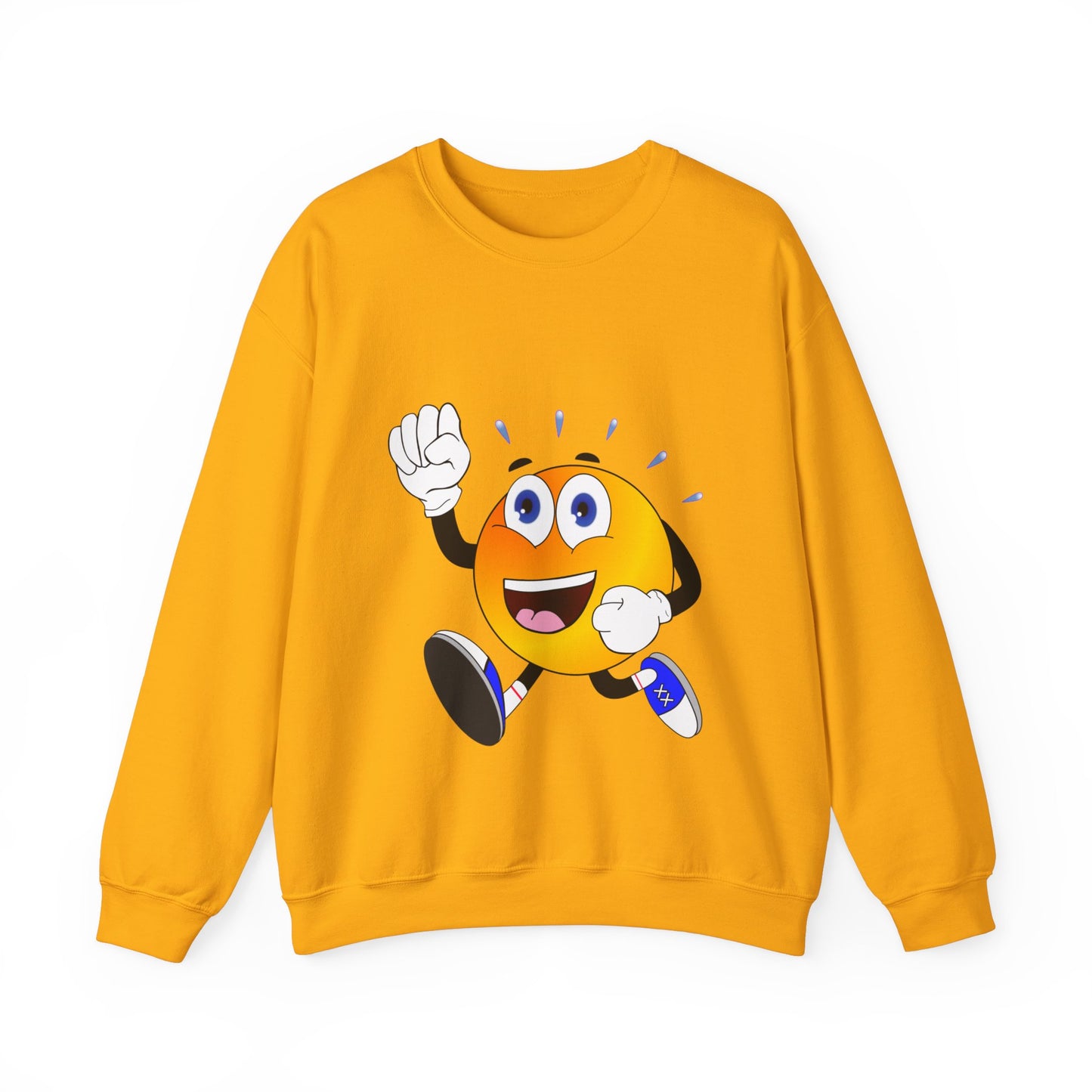 Unisex Running Retro Face Heavy Blend⢠Crewneck Sweatshirt (Multiple Colours)