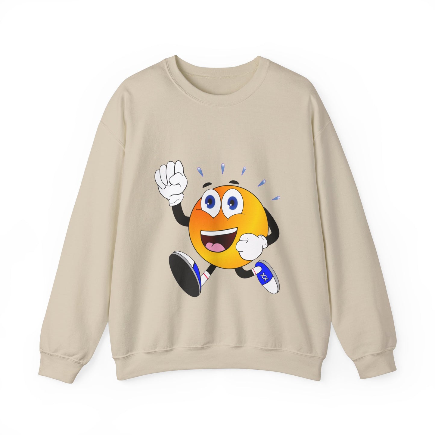 Unisex Running Retro Face Heavy Blend⢠Crewneck Sweatshirt (Multiple Colours)