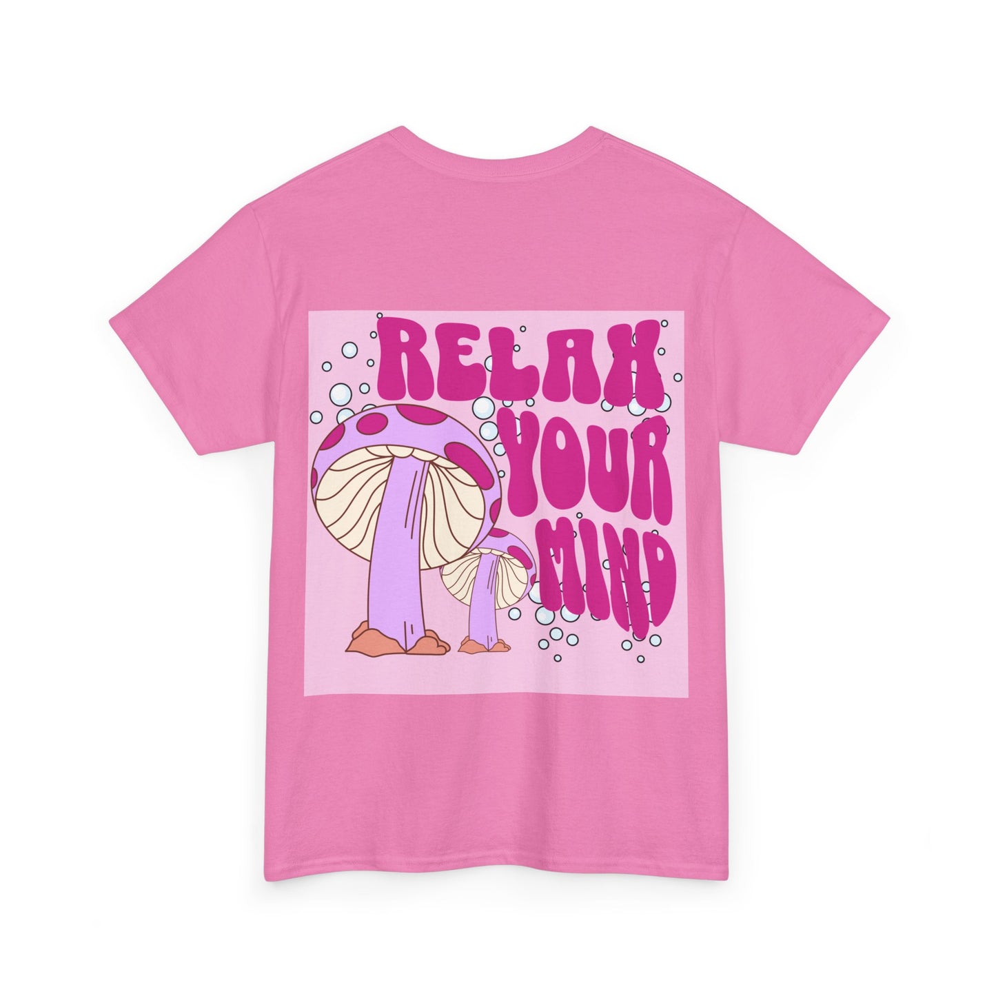 Relax Your Mind Mushroom Unisex Heavy Cotton T Shirt (Multiple Colours)