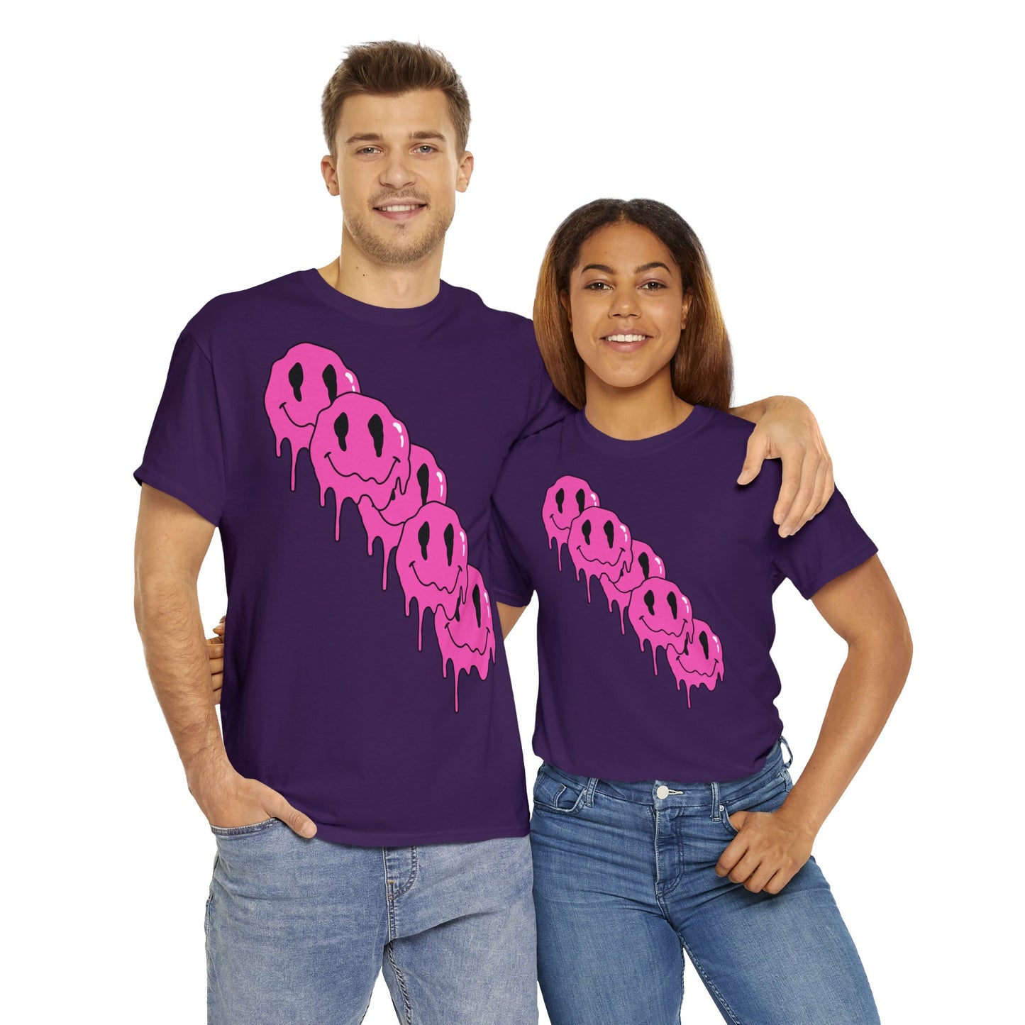 Unisex T-Shirt with Melting Smiley Face (Multiple Colours)