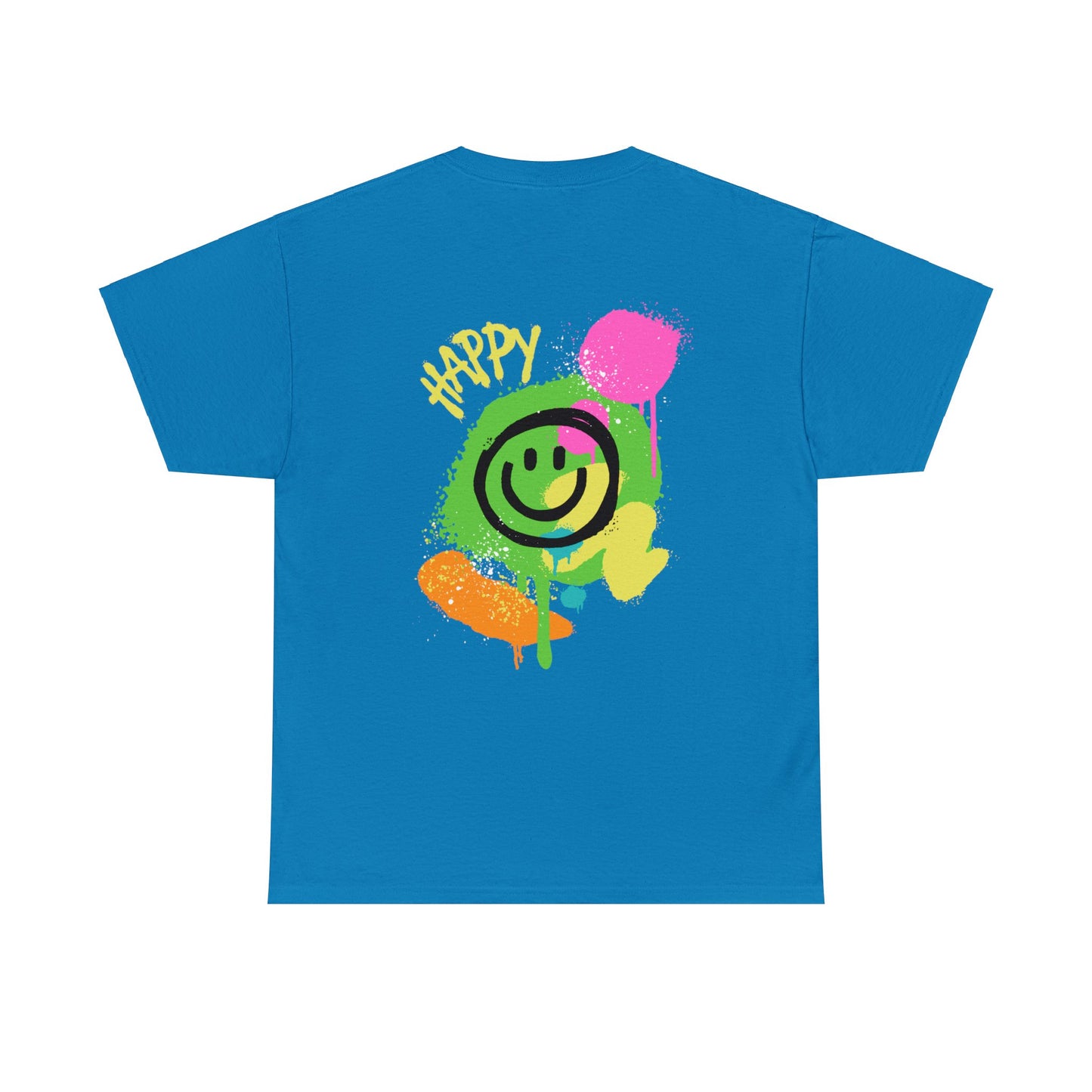 Unisex Happy Face Spray Paint T-Shirt (Multiple Colours)