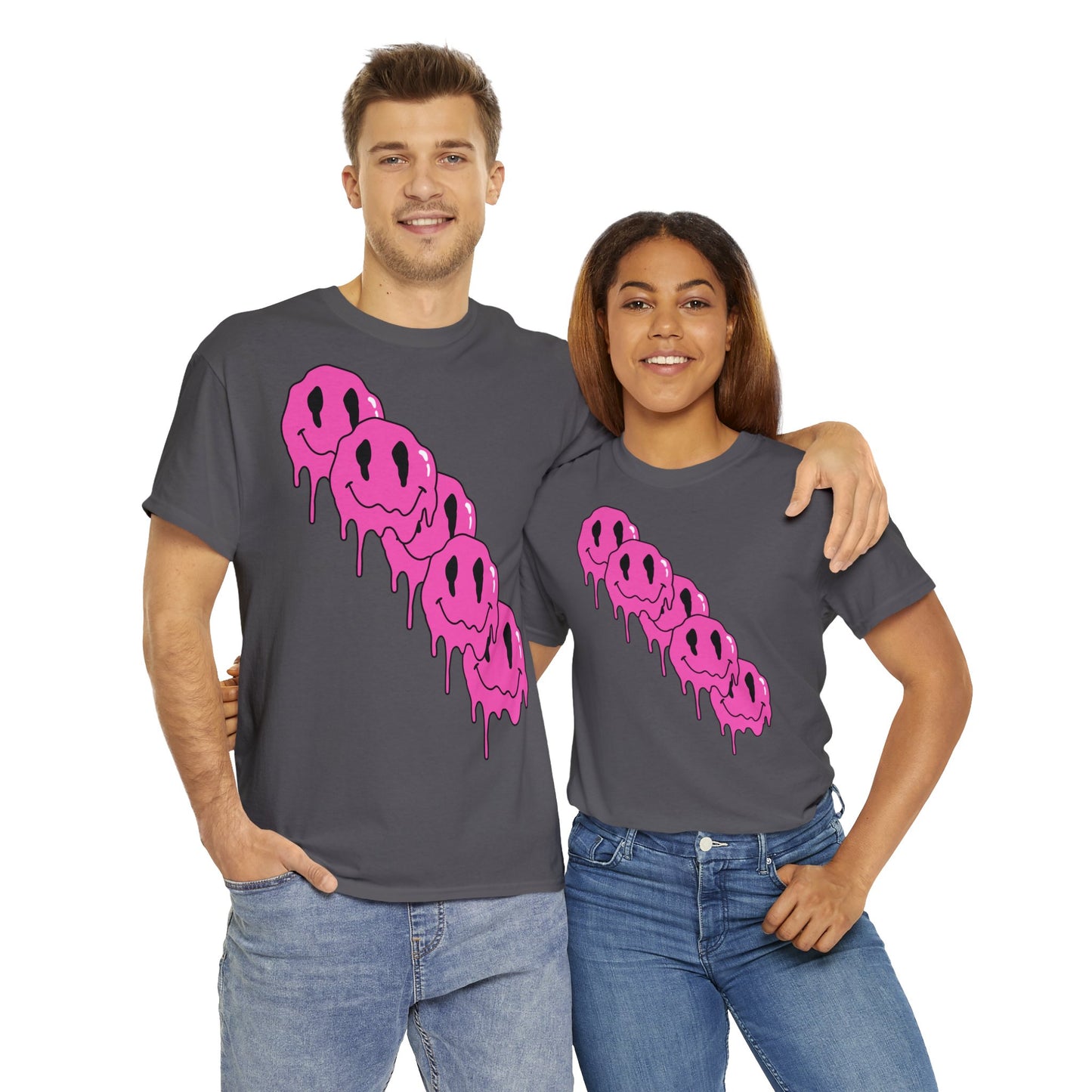 Unisex T-Shirt with Melting Smiley Face (Multiple Colours)
