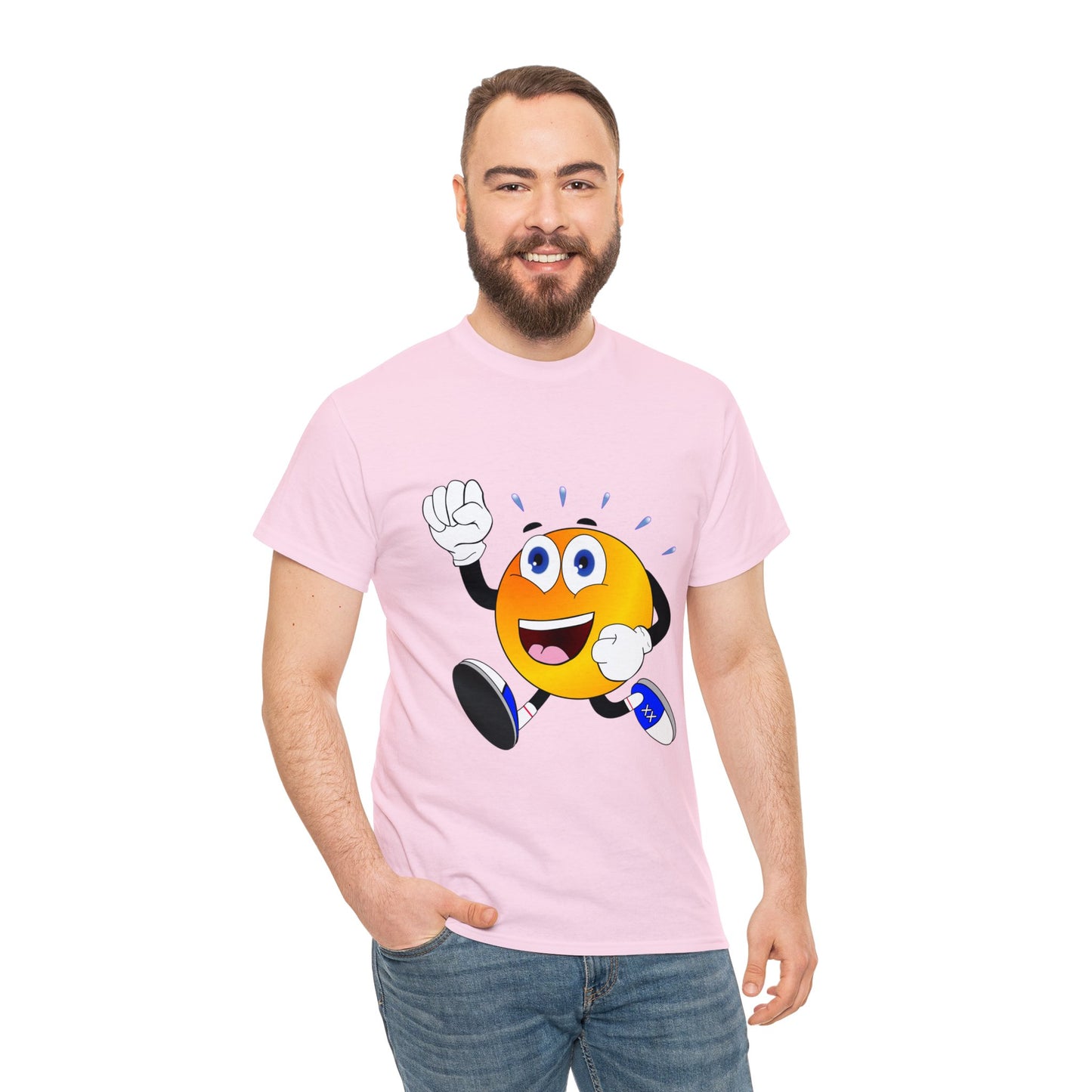 Unisex Retro Running Head Heavy Cotton Tee (Multiple Colours)