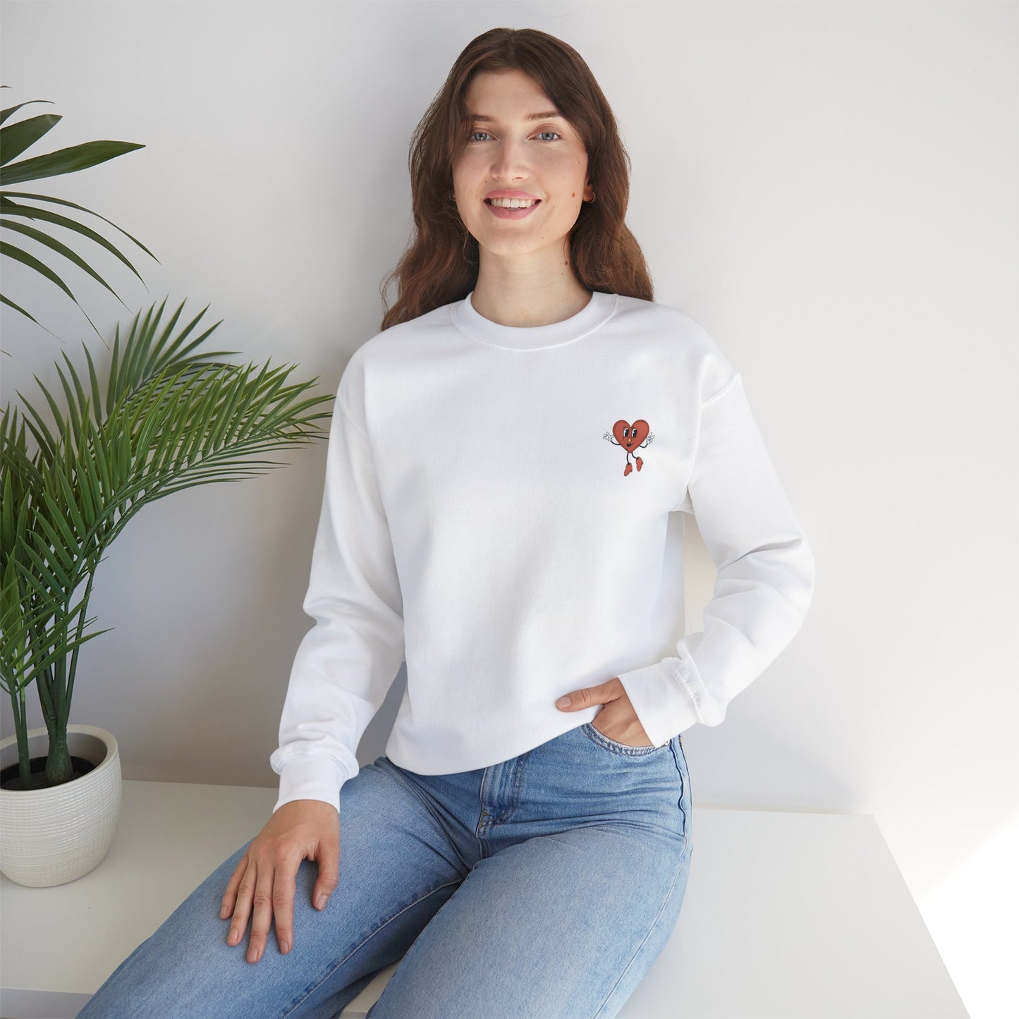 Welcome To The Heartbreak Hotel White Unisex Heavy Blend™ Crewneck Sweatshirt