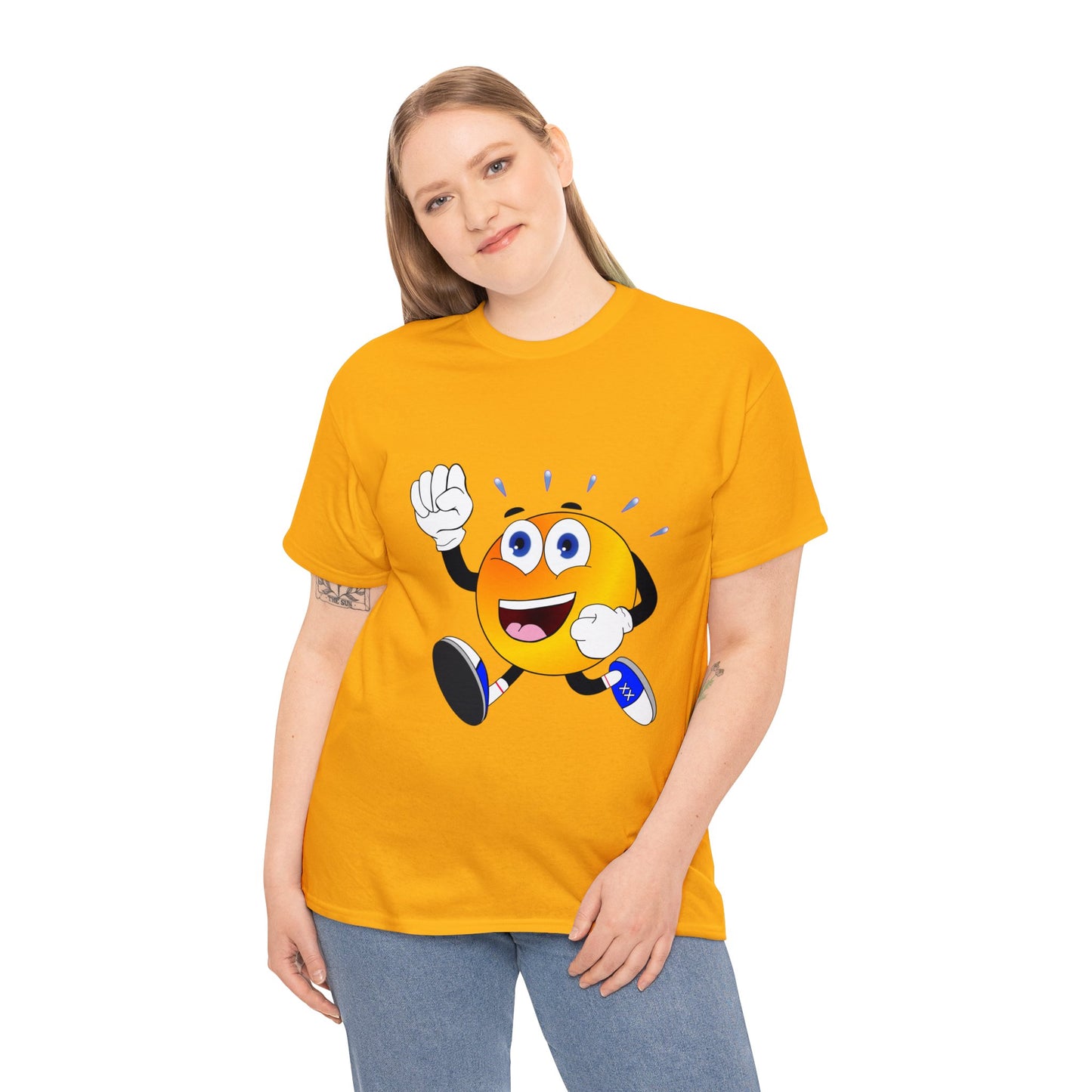 Unisex Retro Running Head Heavy Cotton Tee (Multiple Colours)
