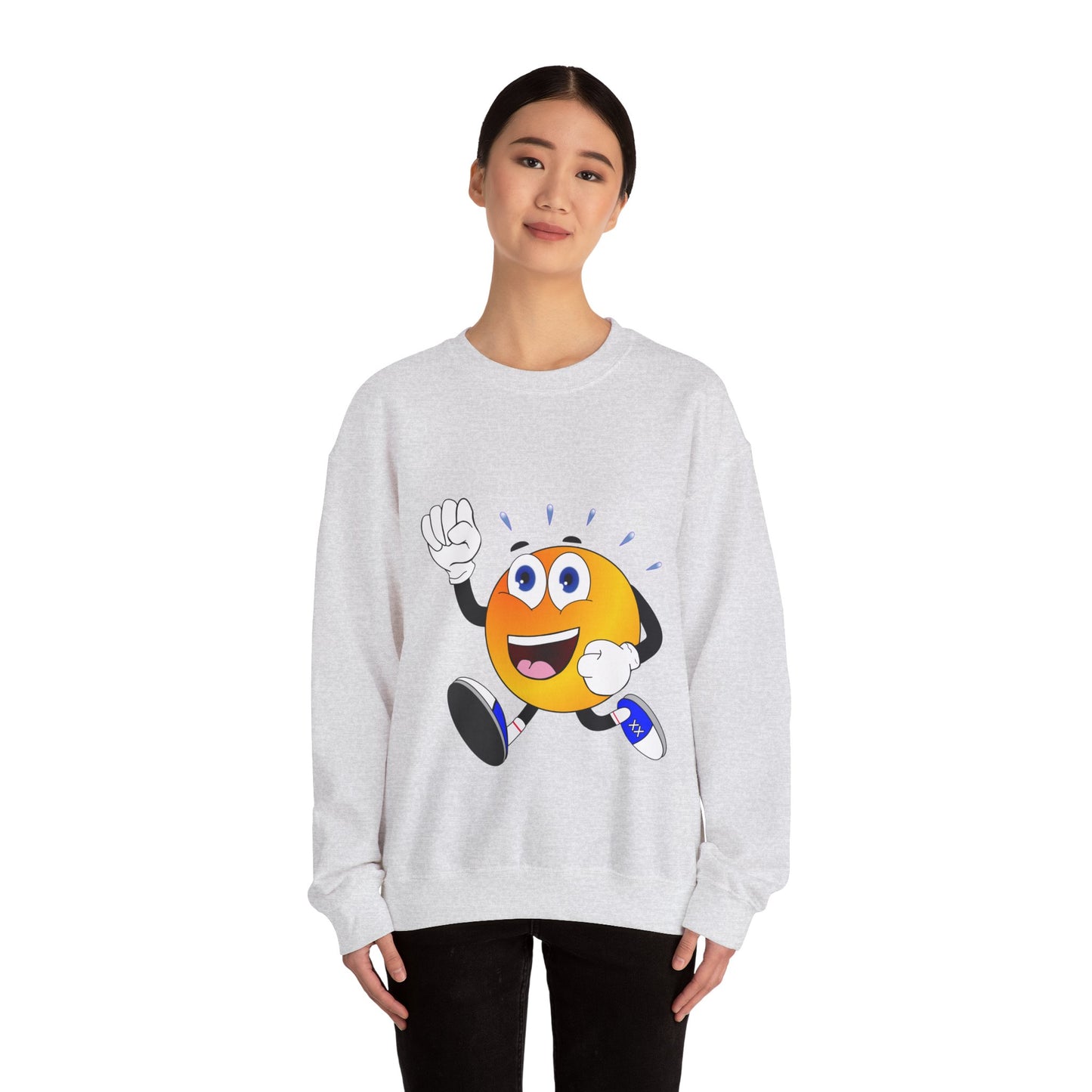Unisex Running Retro Face Heavy Blend⢠Crewneck Sweatshirt (Multiple Colours)