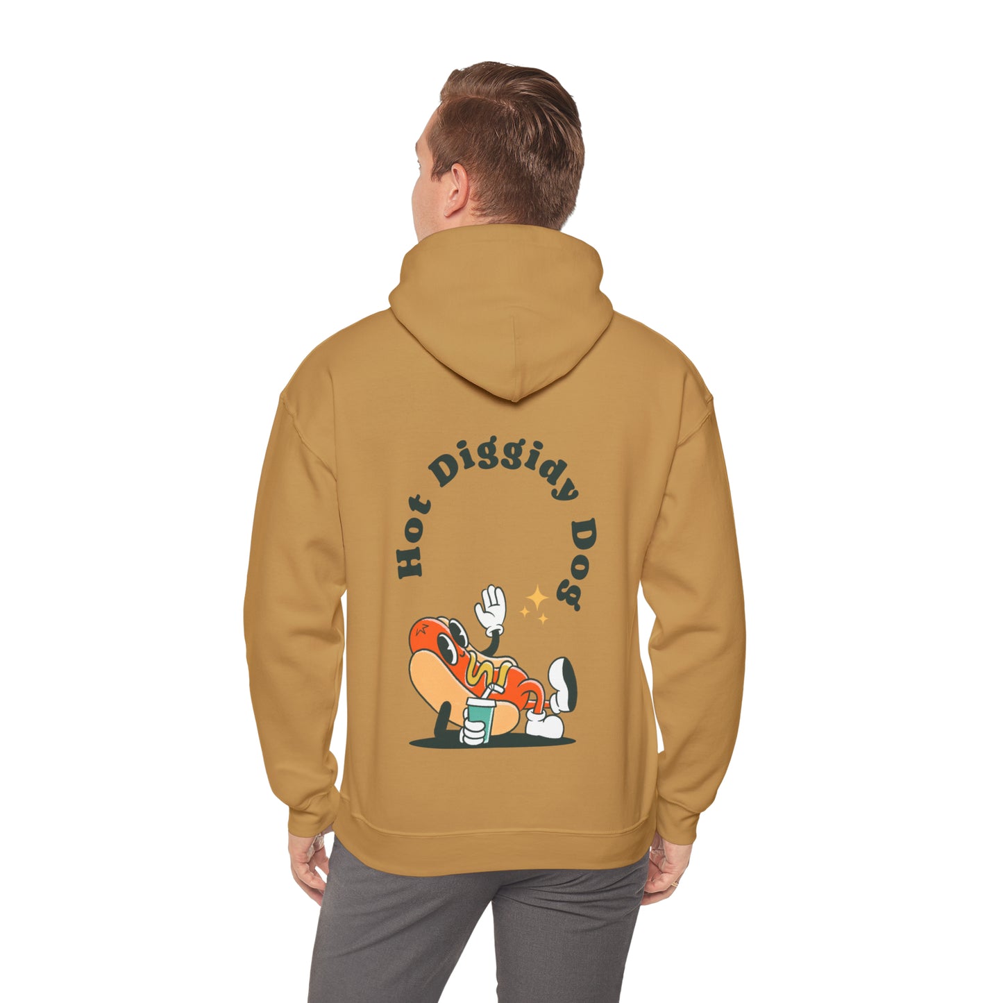 Unisex Retro Hot Diggidy Dog Heavy Blend™ Hooded Sweatshirt (Multiple Colours)