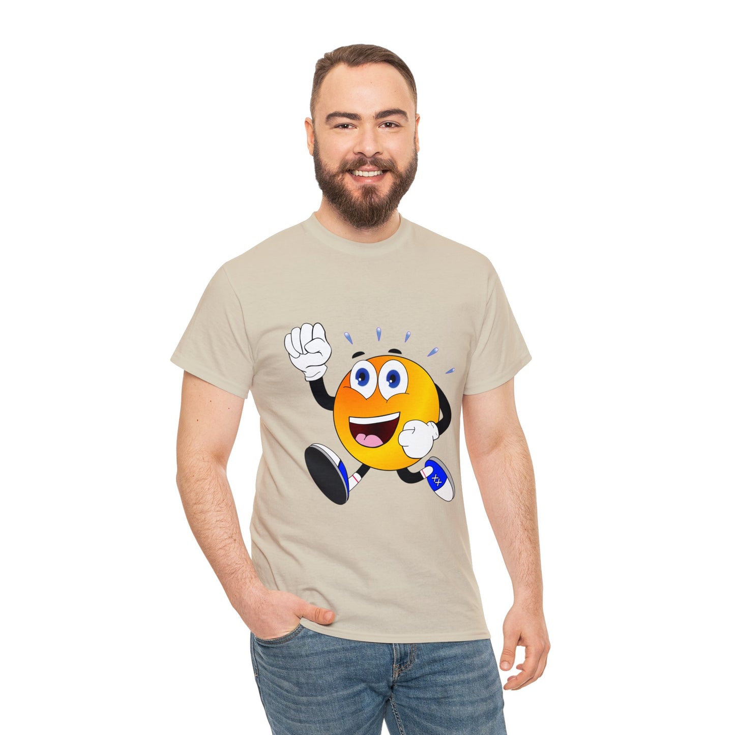 Unisex Retro Running Head Heavy Cotton Tee (Multiple Colours)