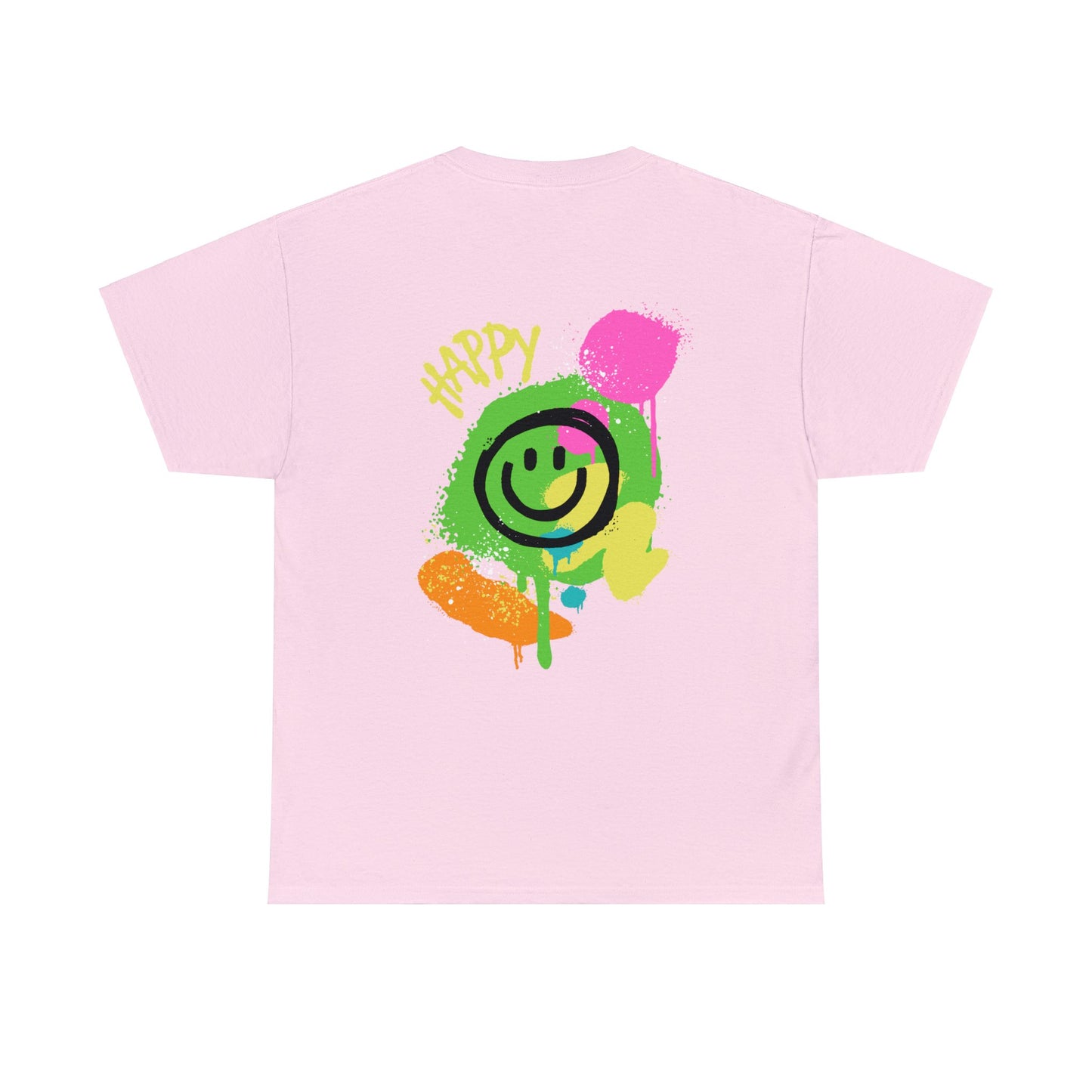 Unisex Happy Face Spray Paint T-Shirt (Multiple Colours)