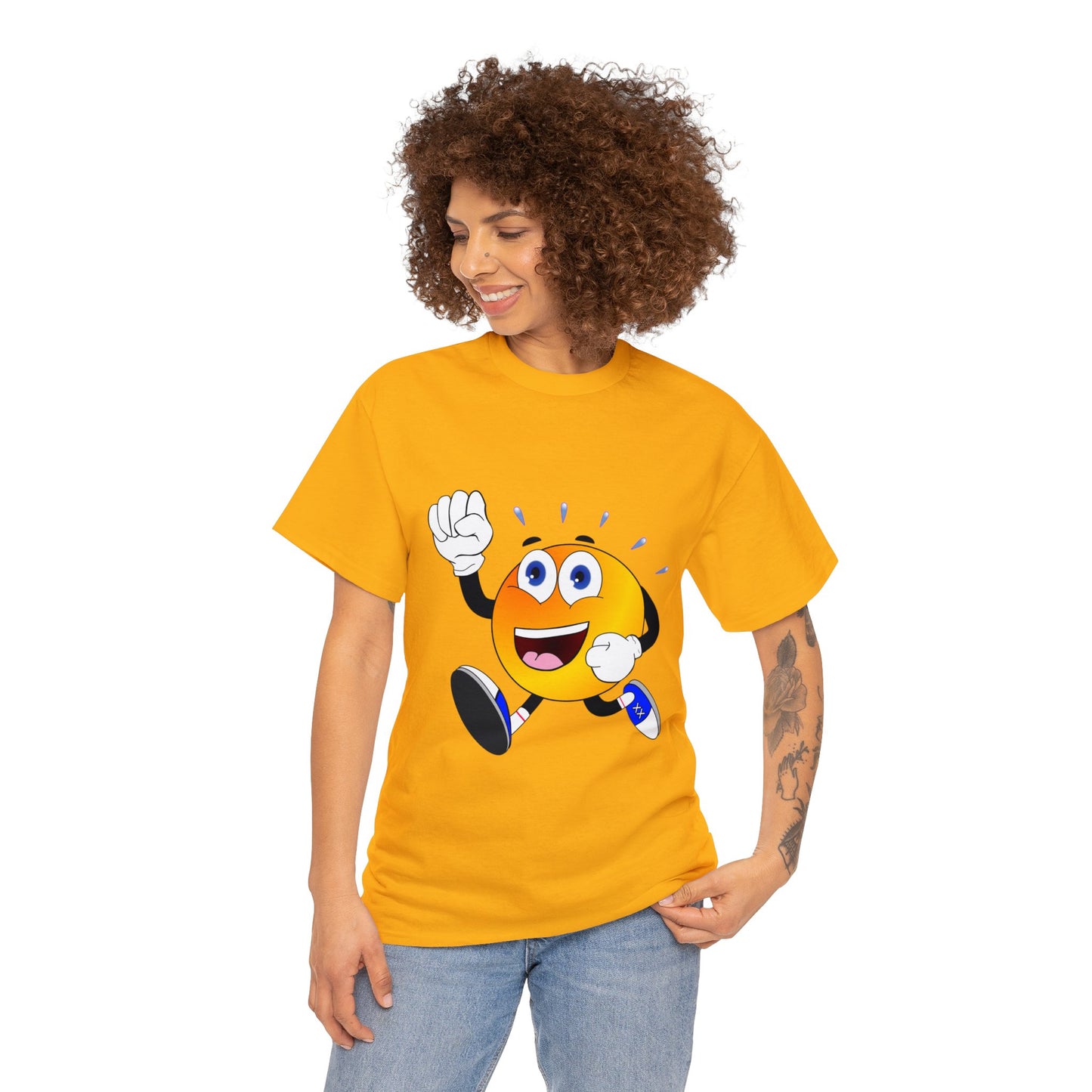 Unisex Retro Running Head Heavy Cotton Tee (Multiple Colours)