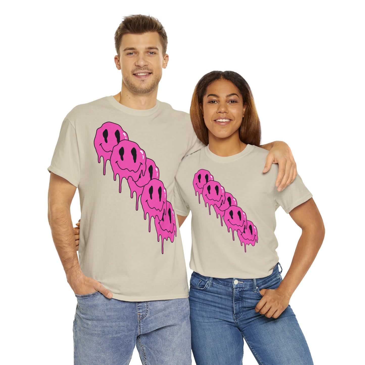 Unisex T-Shirt with Melting Smiley Face (Multiple Colours)