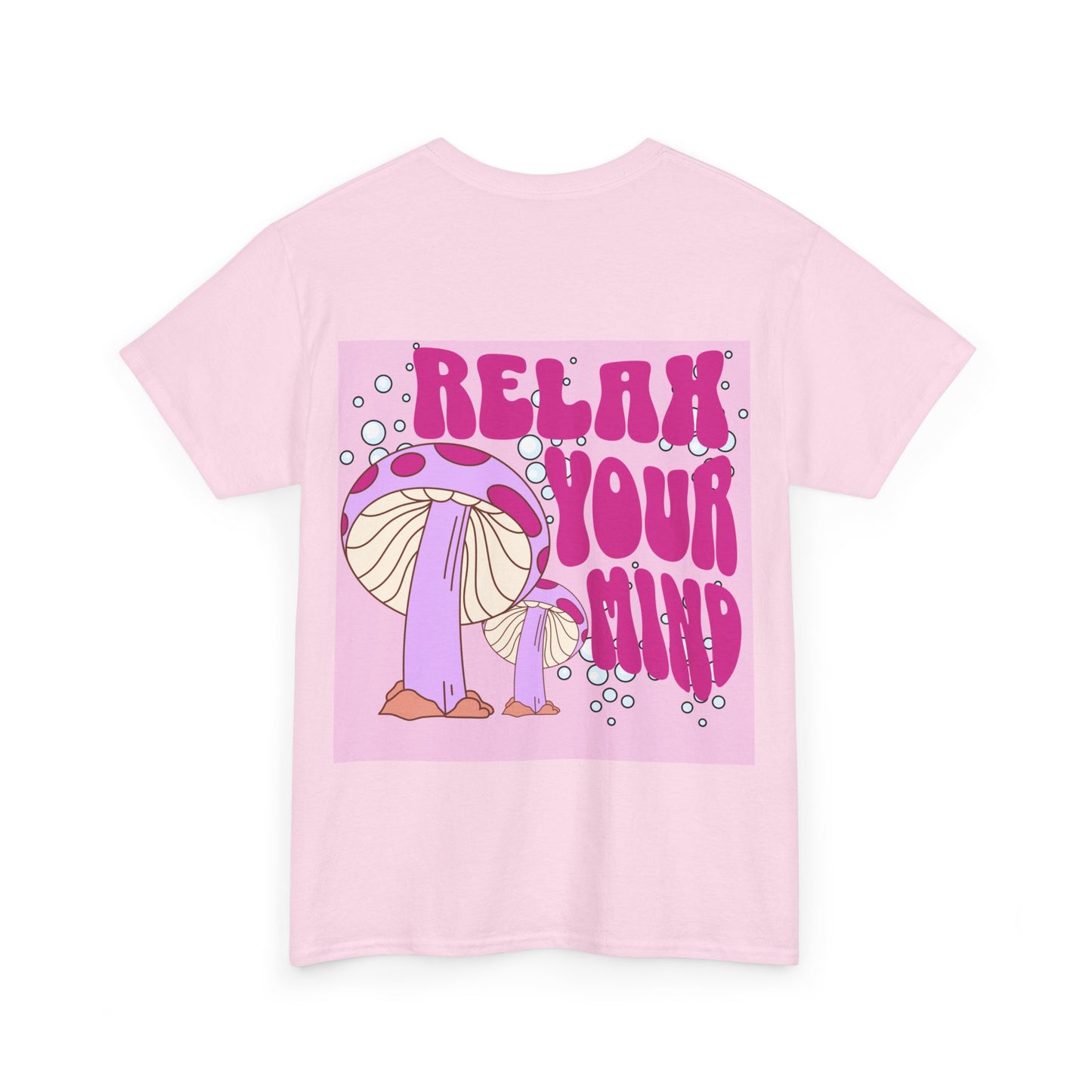 Relax Your Mind Mushroom Unisex Heavy Cotton T Shirt (Multiple Colours)