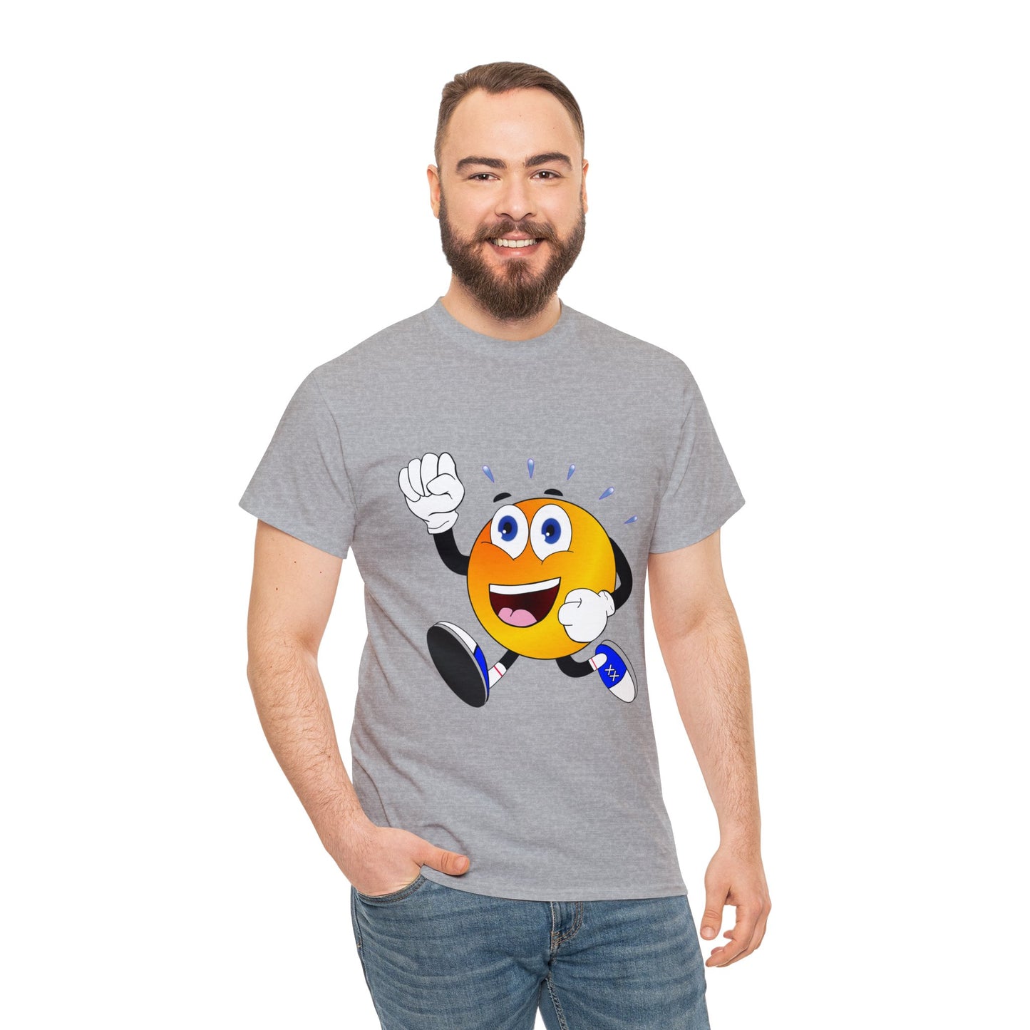 Unisex Retro Running Head Heavy Cotton Tee (Multiple Colours)