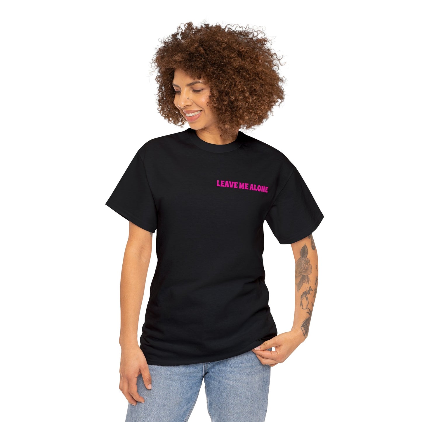 Unisex Everybody Leave Me Alone T Shirt Black and White