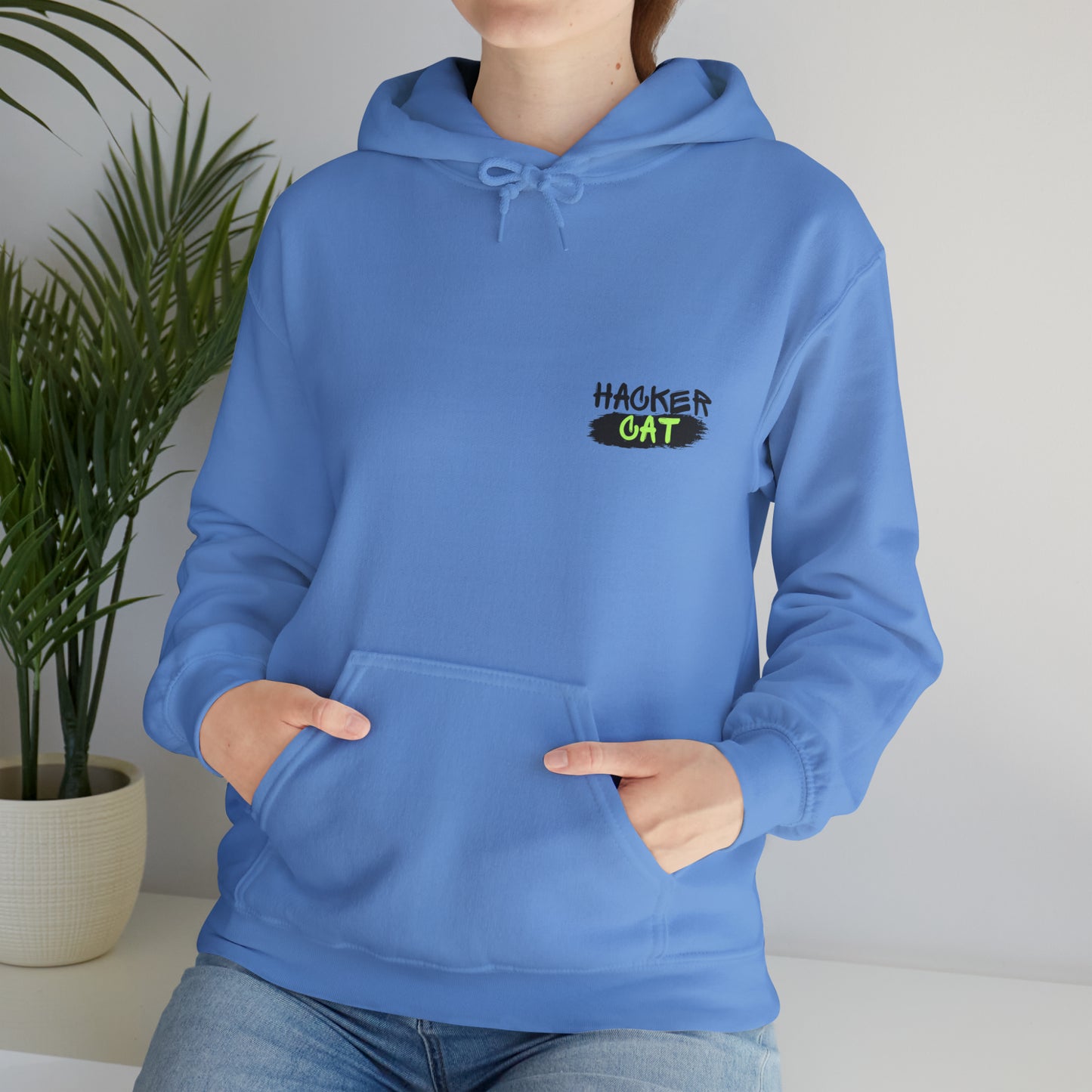 Unisex Hacker Cat Heavy Blend™ Hooded Sweatshirt (Multiple Colours)