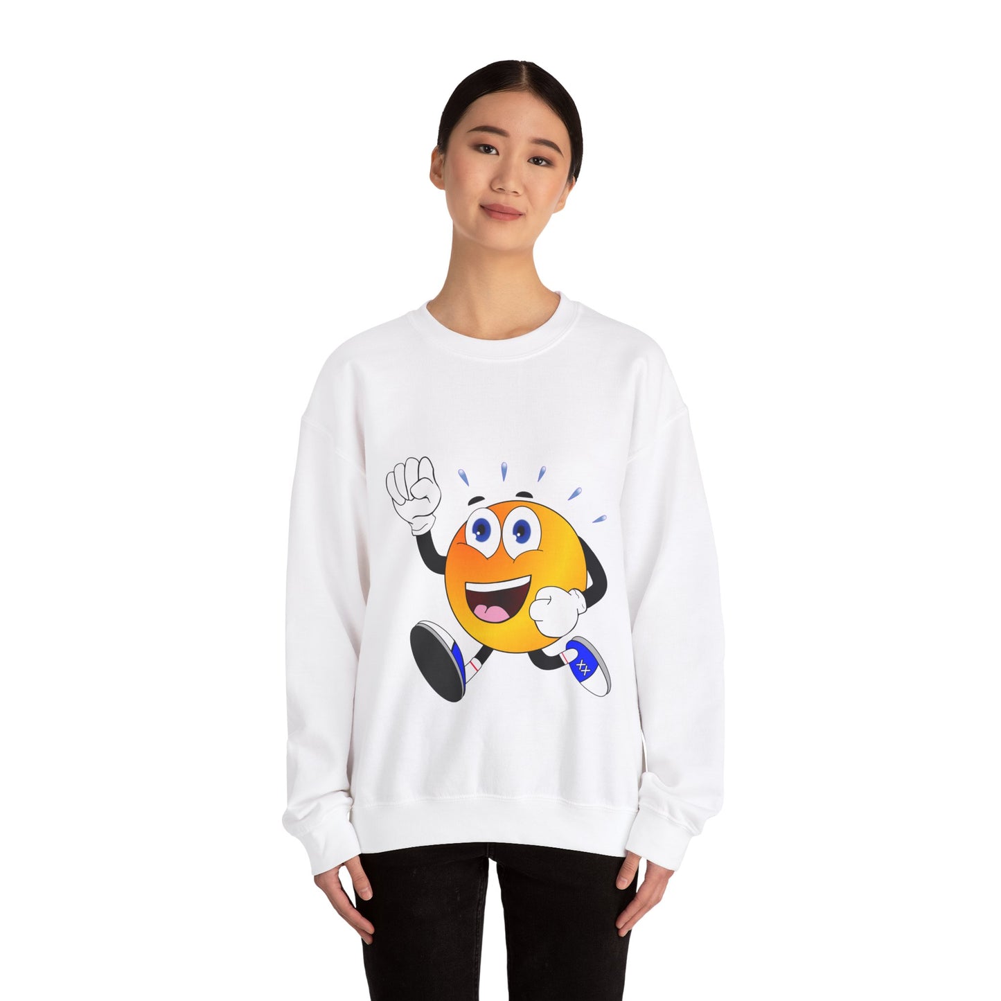 Unisex Running Retro Face Heavy Blend⢠Crewneck Sweatshirt (Multiple Colours)