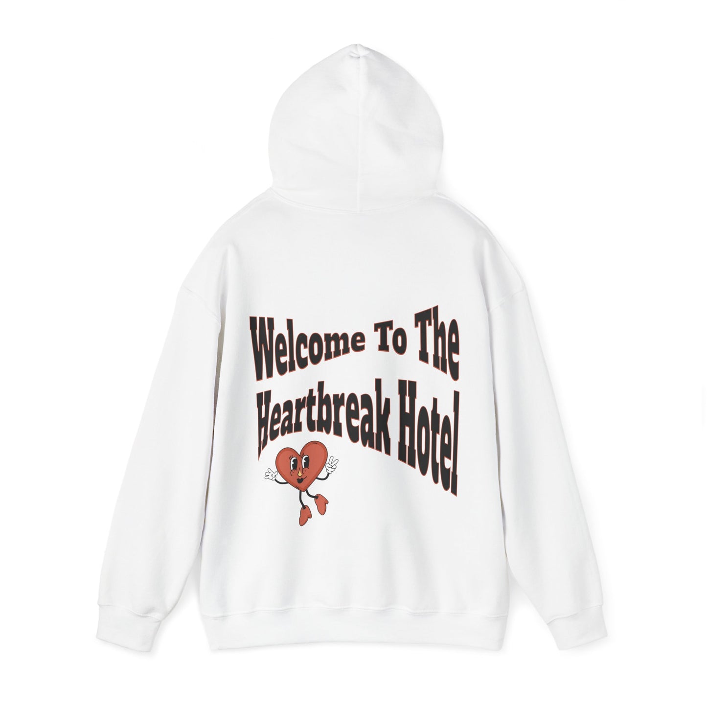 Welcome To The Heartbreak Hotel White Unisex Heavy Blend™ Hooded Sweatshirt