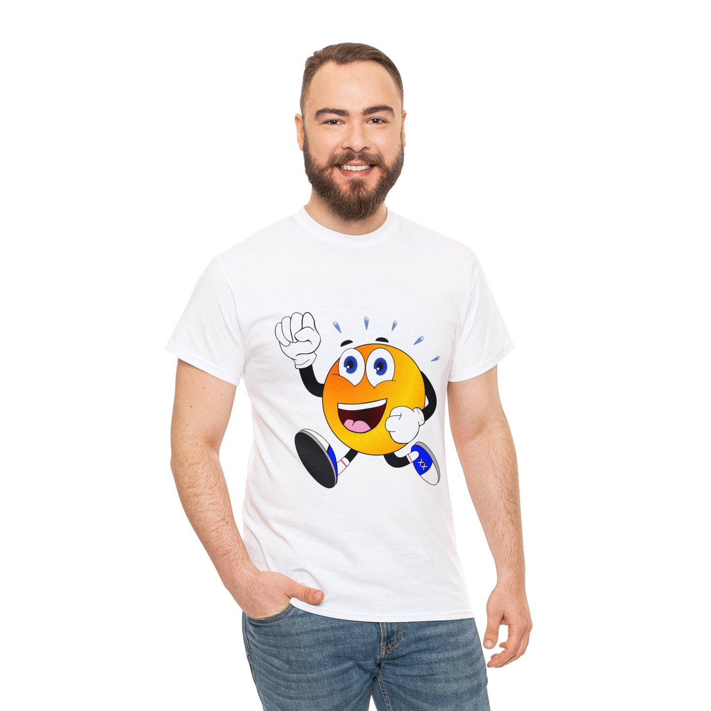 Unisex Retro Running Head Heavy Cotton Tee (Multiple Colours)