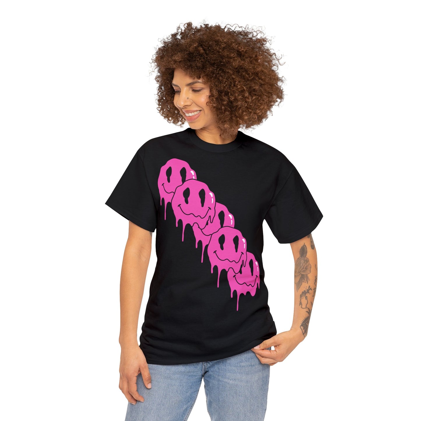 Unisex T-Shirt with Melting Smiley Face (Multiple Colours)