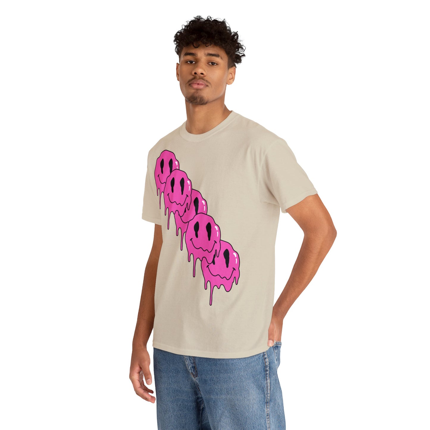 Unisex T-Shirt with Melting Smiley Face (Multiple Colours)