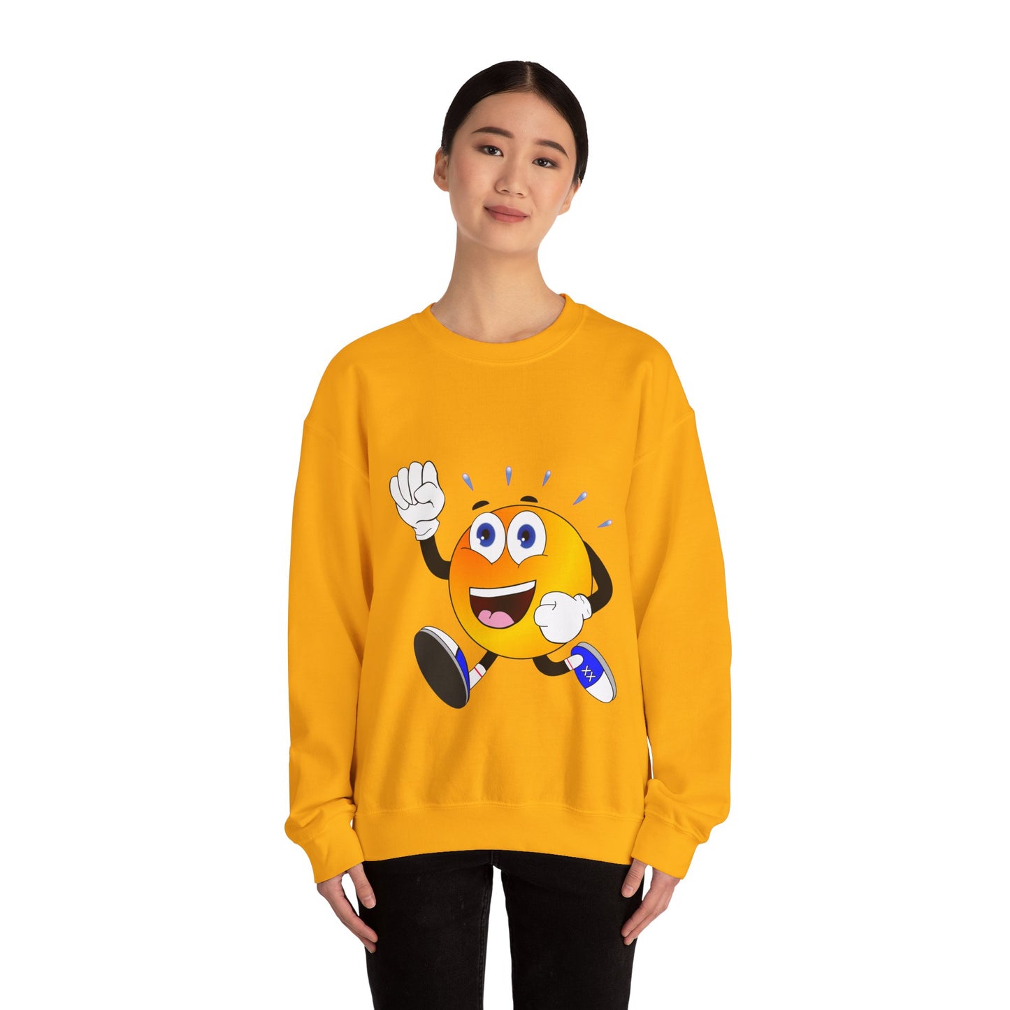Unisex Running Retro Face Heavy Blend⢠Crewneck Sweatshirt (Multiple Colours)