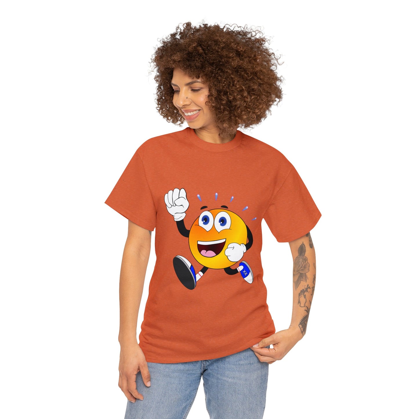 Unisex Retro Running Head Heavy Cotton Tee (Multiple Colours)