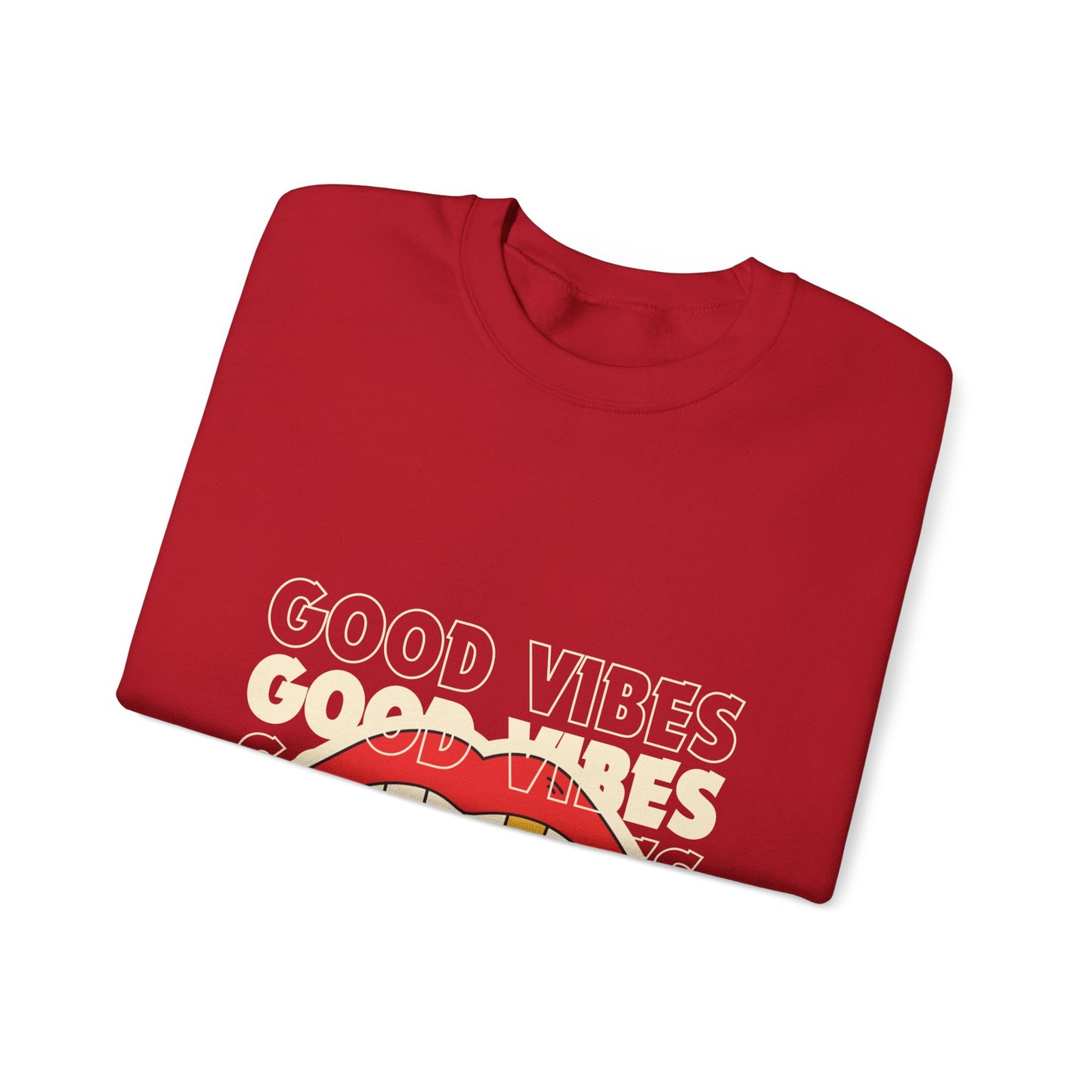 Cosy Good Vibes and Lips Unisex Heavy Blend™ Crewneck Sweatshirt (Multiple Colours)