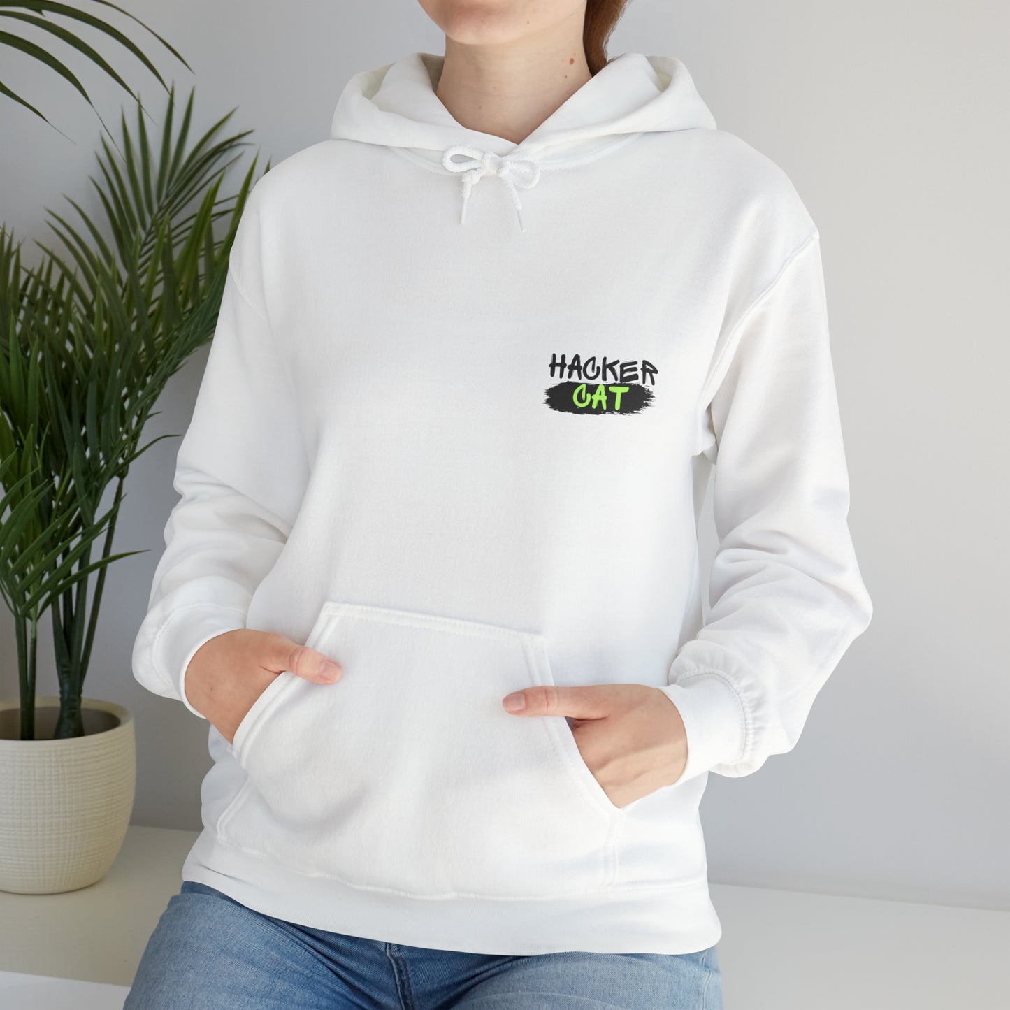 Unisex Hacker Cat Heavy Blend™ Hooded Sweatshirt (Multiple Colours)