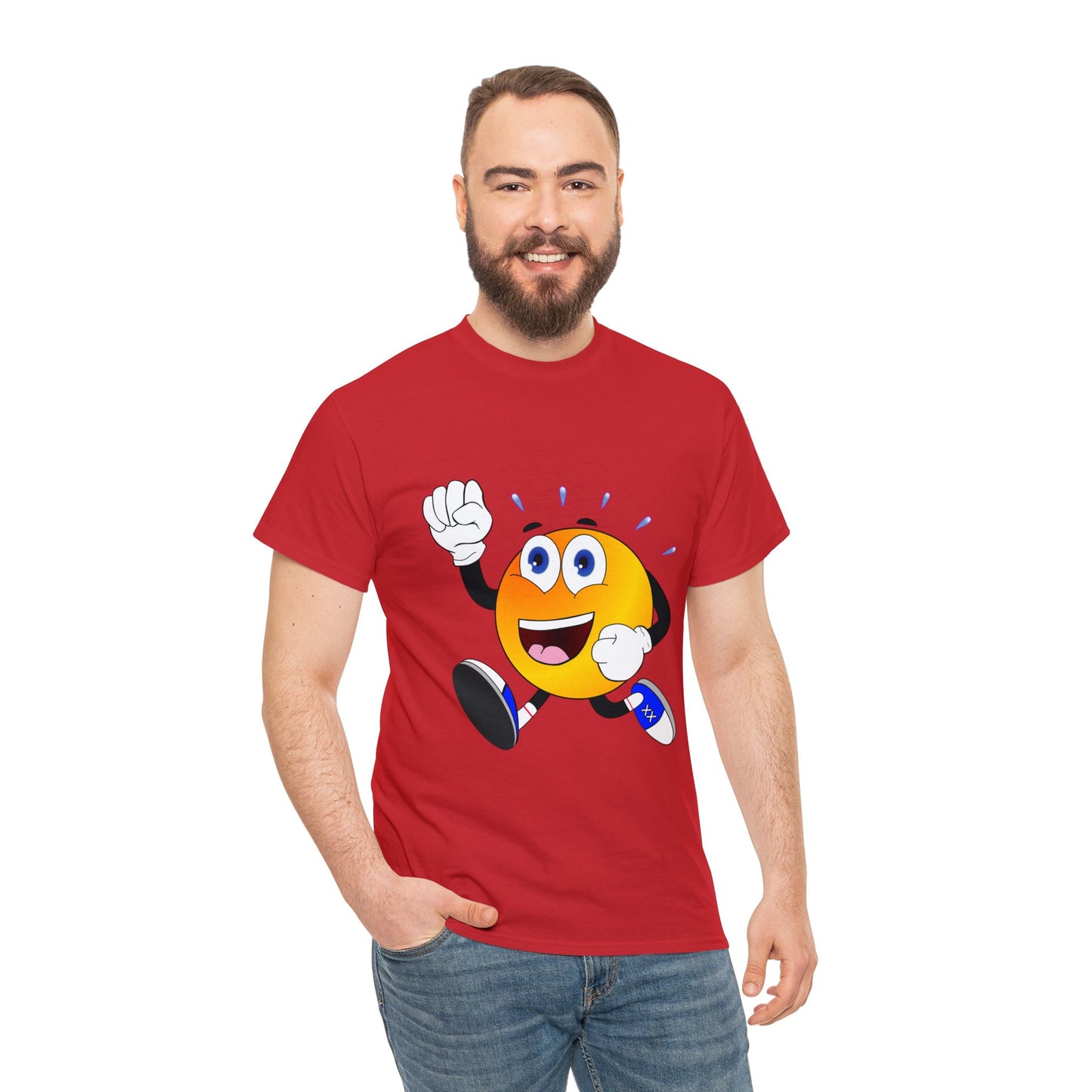 Unisex Retro Running Head Heavy Cotton Tee (Multiple Colours)