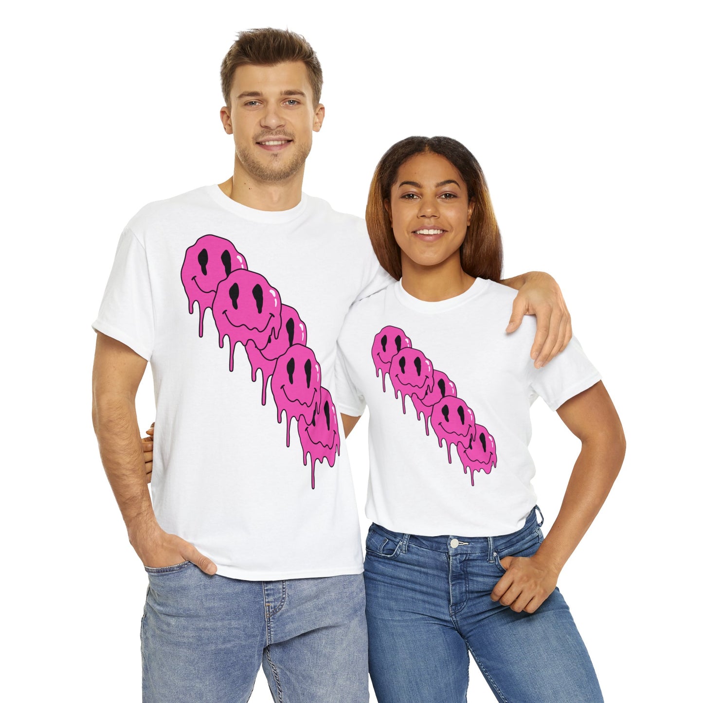 Unisex T-Shirt with Melting Smiley Face (Multiple Colours)