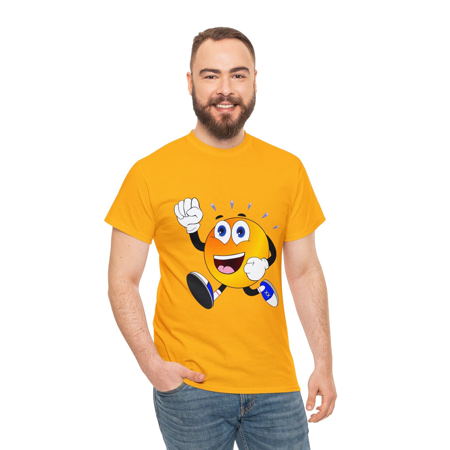 Unisex Retro Running Head Heavy Cotton Tee (Multiple Colours)
