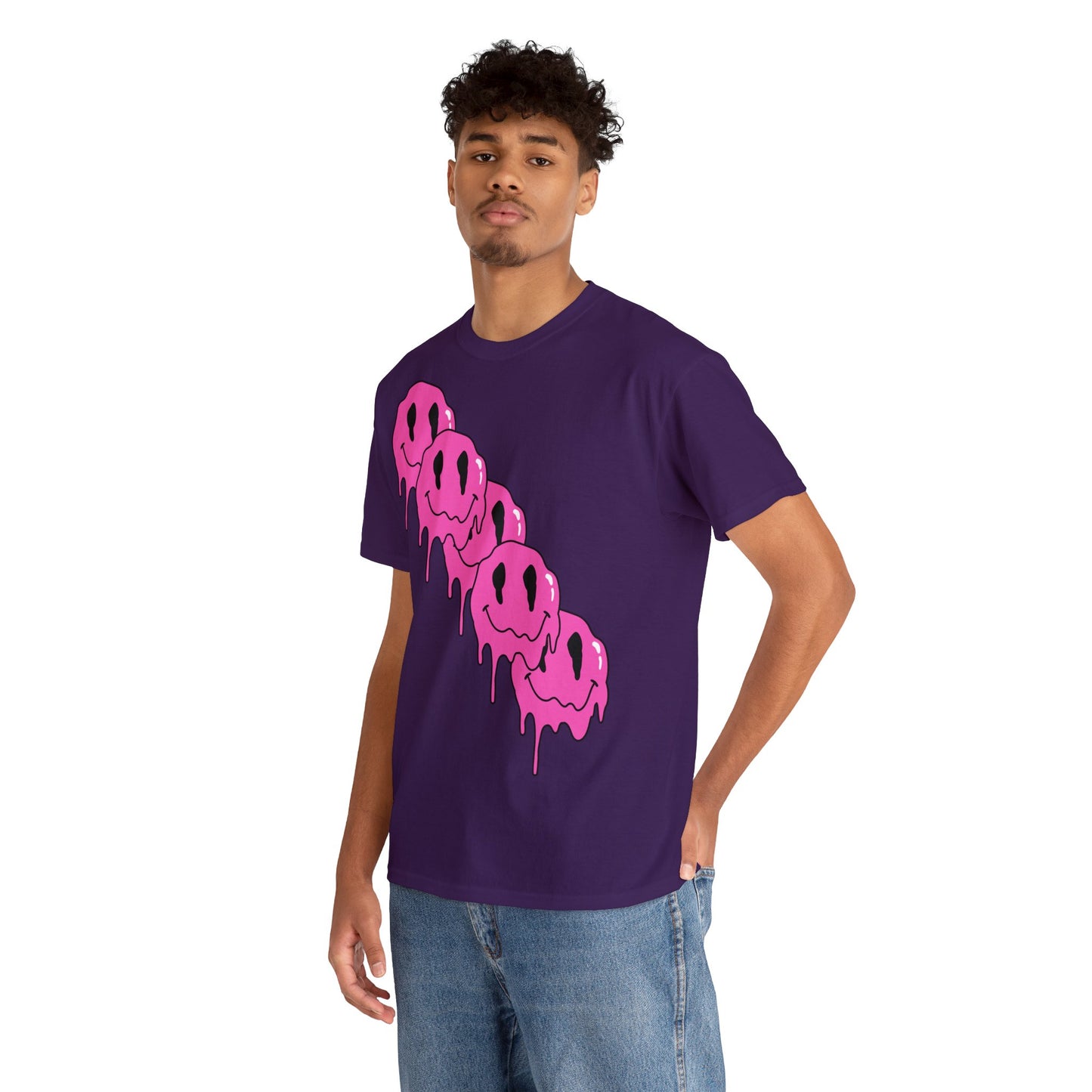 Unisex T-Shirt with Melting Smiley Face (Multiple Colours)