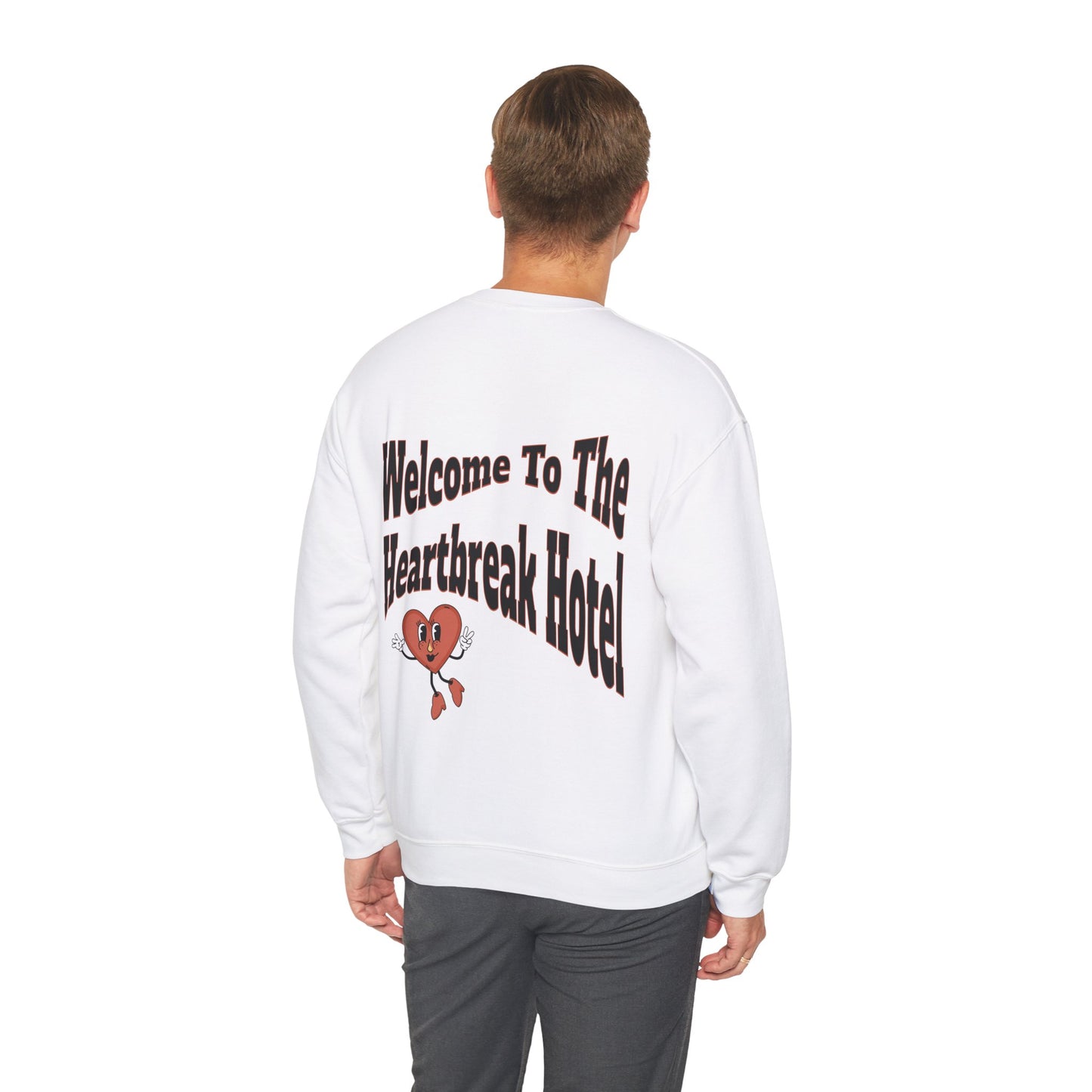 Welcome To The Heartbreak Hotel White Unisex Heavy Blend™ Crewneck Sweatshirt