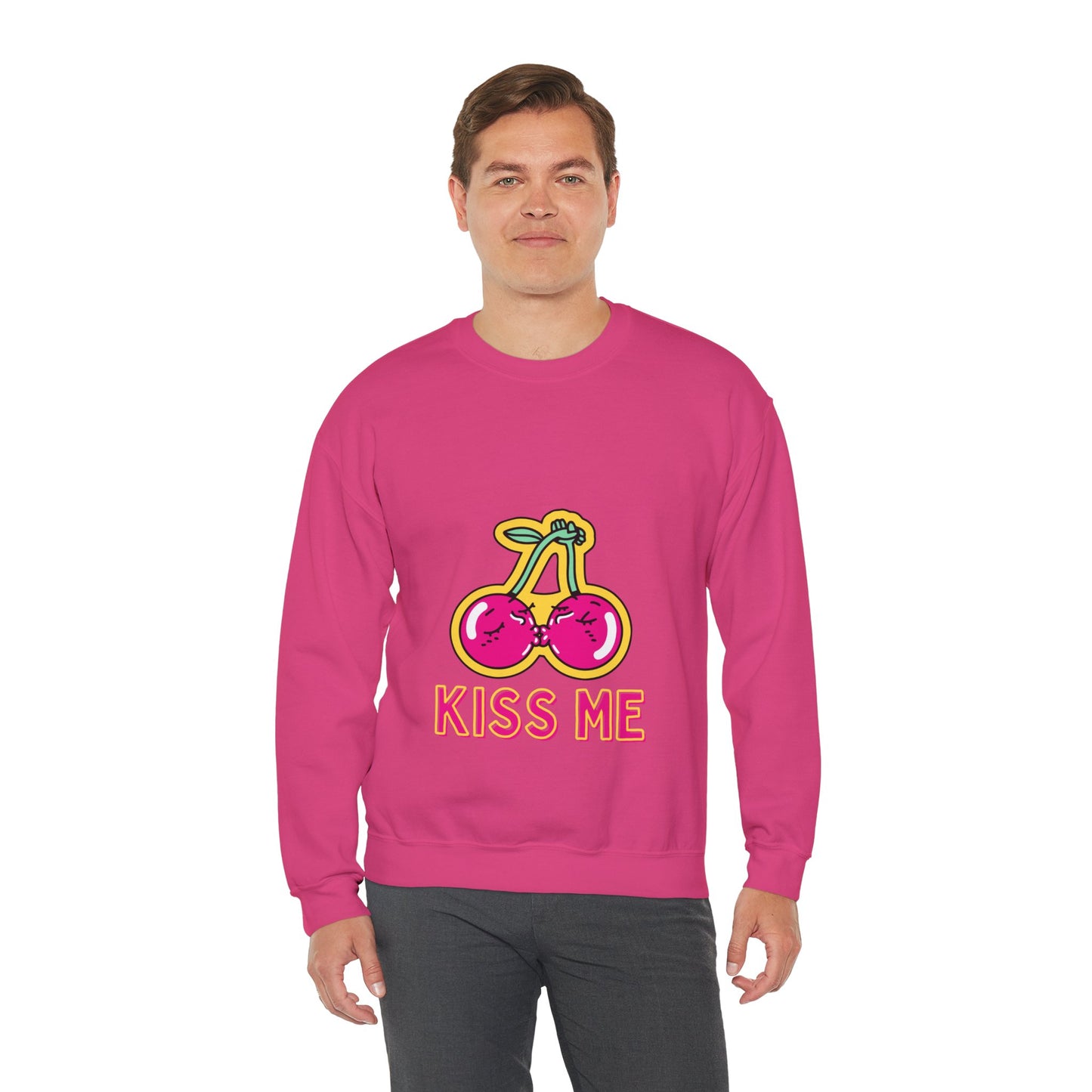 Cosy Kiss Me Kissing Cherries Unisex Heavy Blend⢠Crewneck Sweatshirt (Multiple Colours)