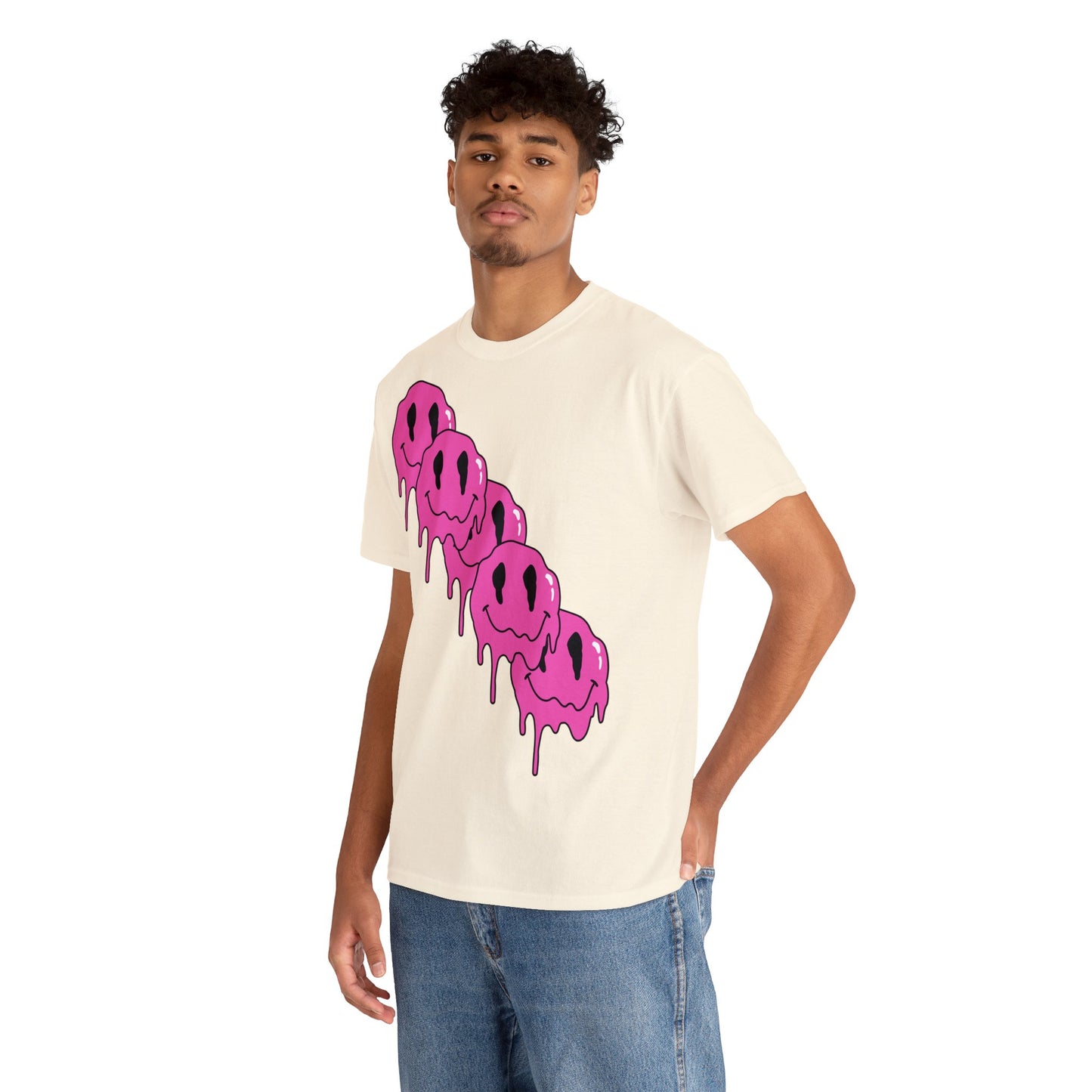 Unisex T-Shirt with Melting Smiley Face (Multiple Colours)