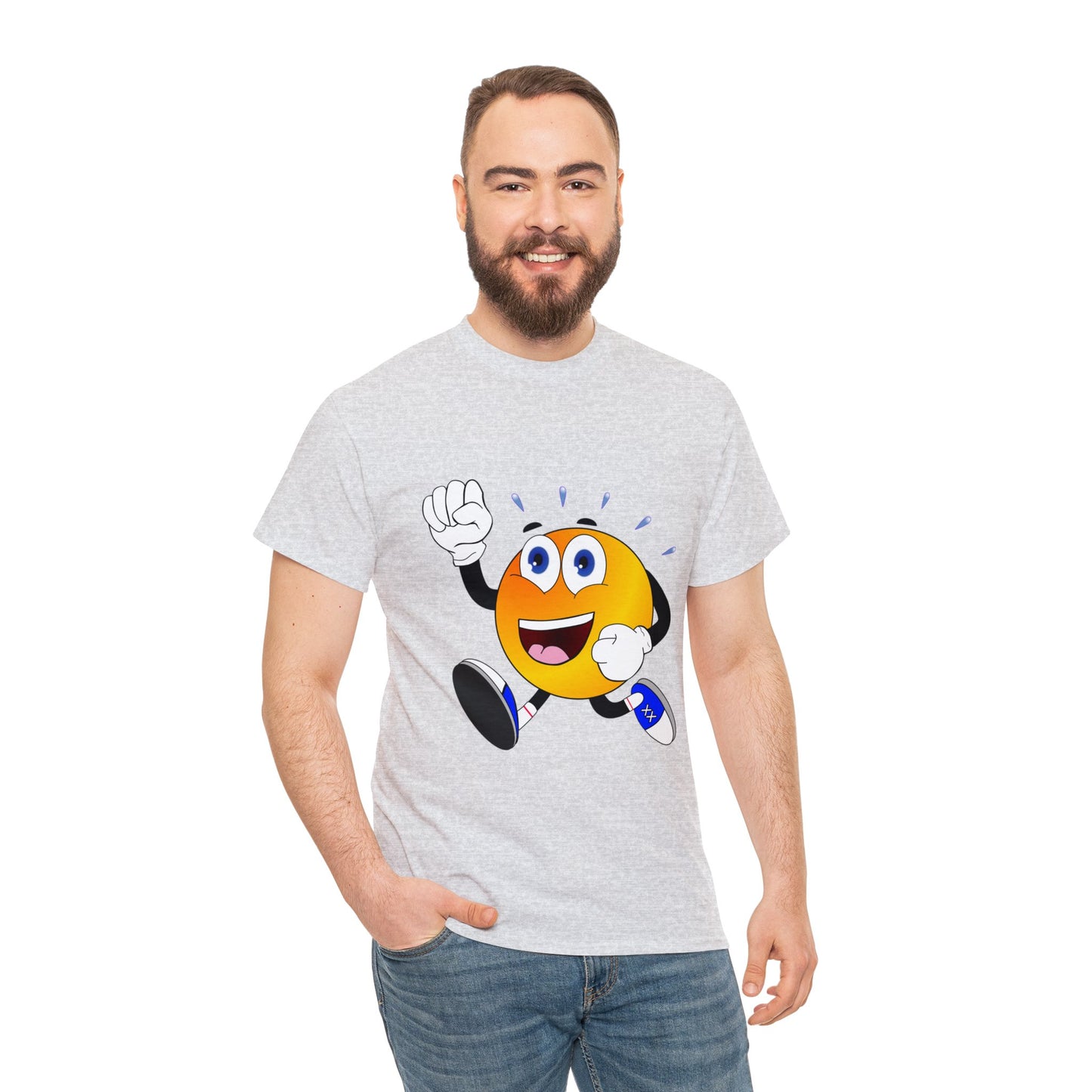 Unisex Retro Running Head Heavy Cotton Tee (Multiple Colours)
