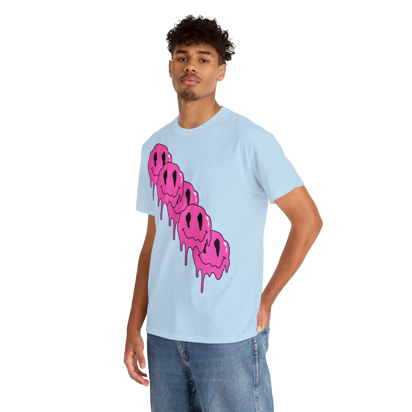 Unisex T-Shirt with Melting Smiley Face (Multiple Colours)