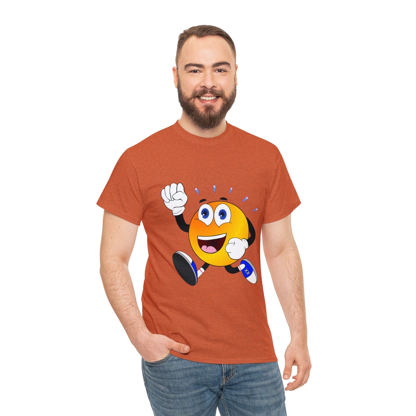 Unisex Retro Running Head Heavy Cotton Tee (Multiple Colours)