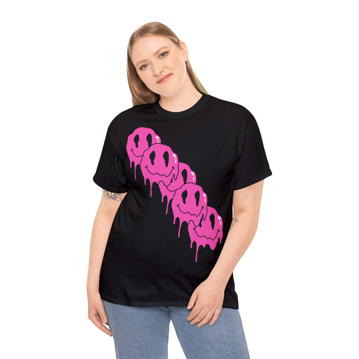 Unisex T-Shirt with Melting Smiley Face (Multiple Colours)