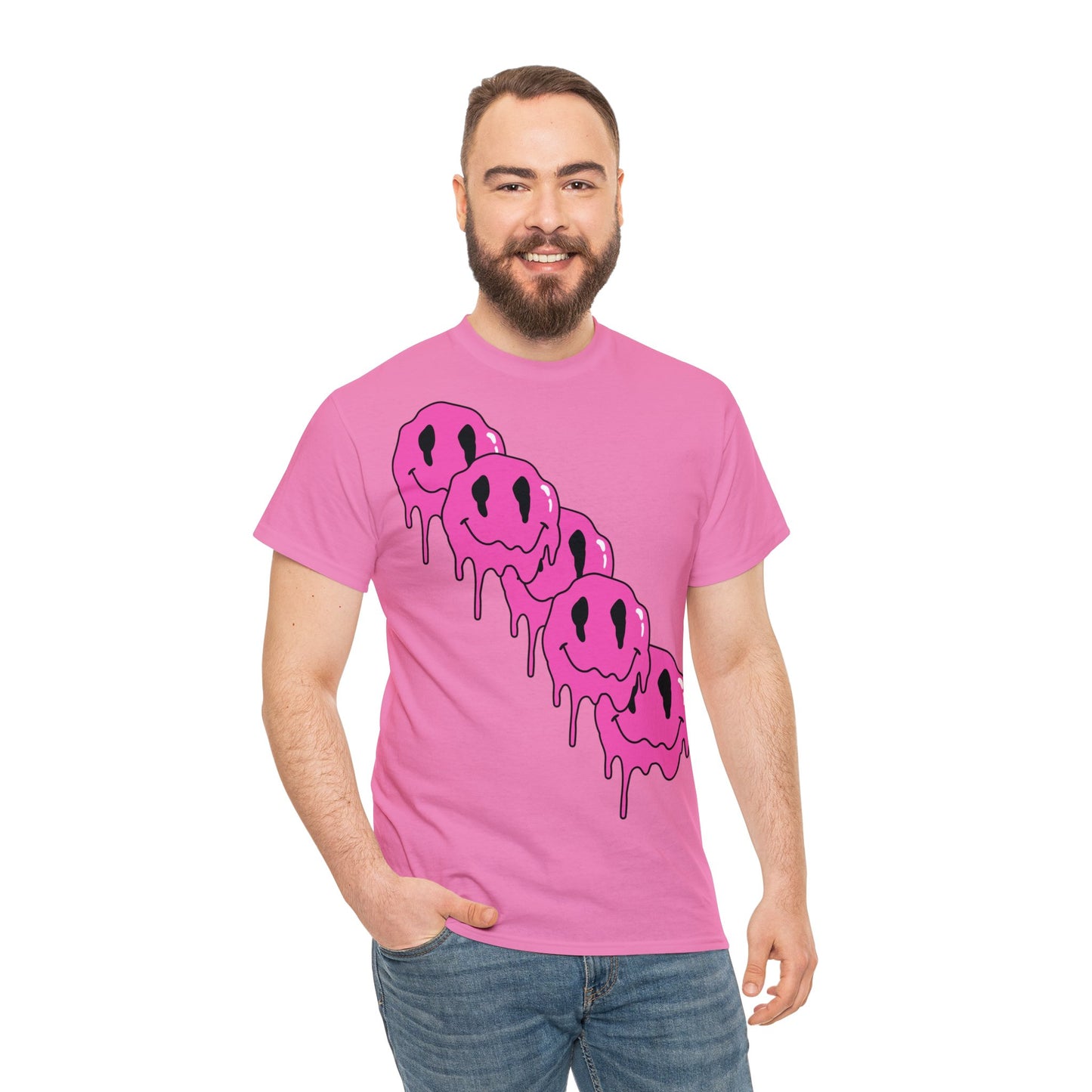 Unisex T-Shirt with Melting Smiley Face (Multiple Colours)