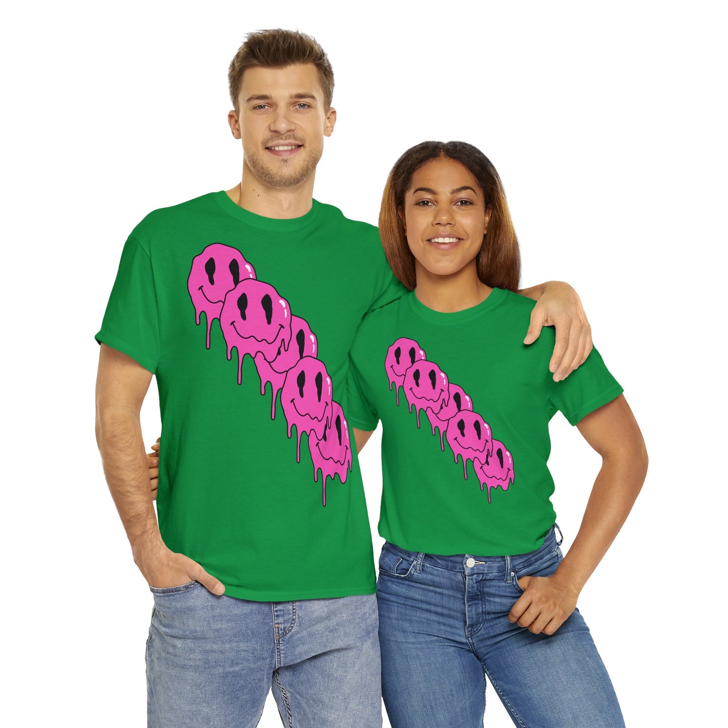 Unisex T-Shirt with Melting Smiley Face (Multiple Colours)